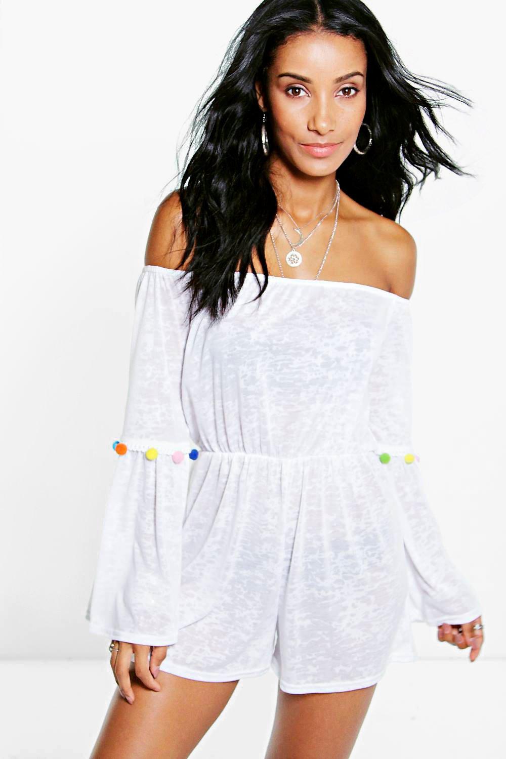 boohoo white playsuit