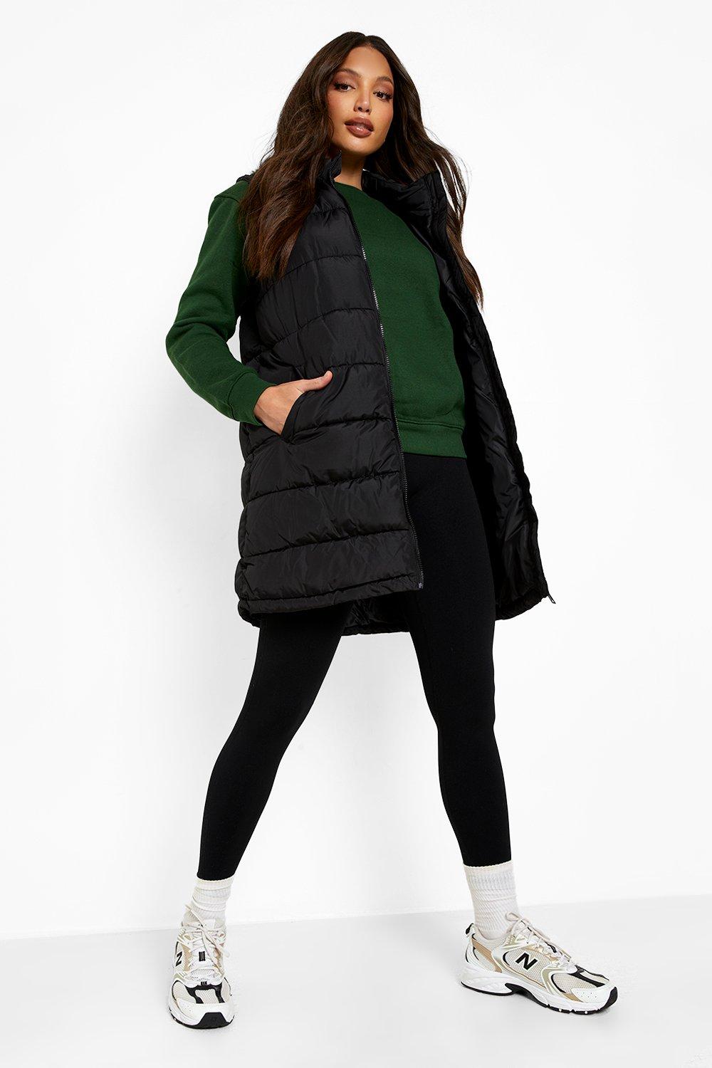 Boohoo Tall Gewatteerde Bodywarmer Met Capuchon, Black