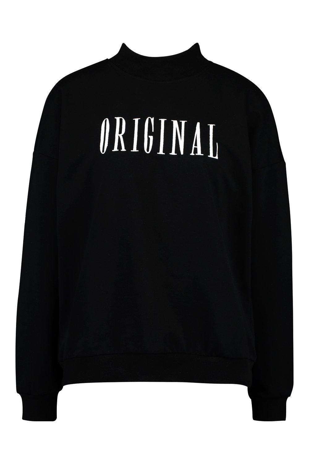 black slogan sweatshirt