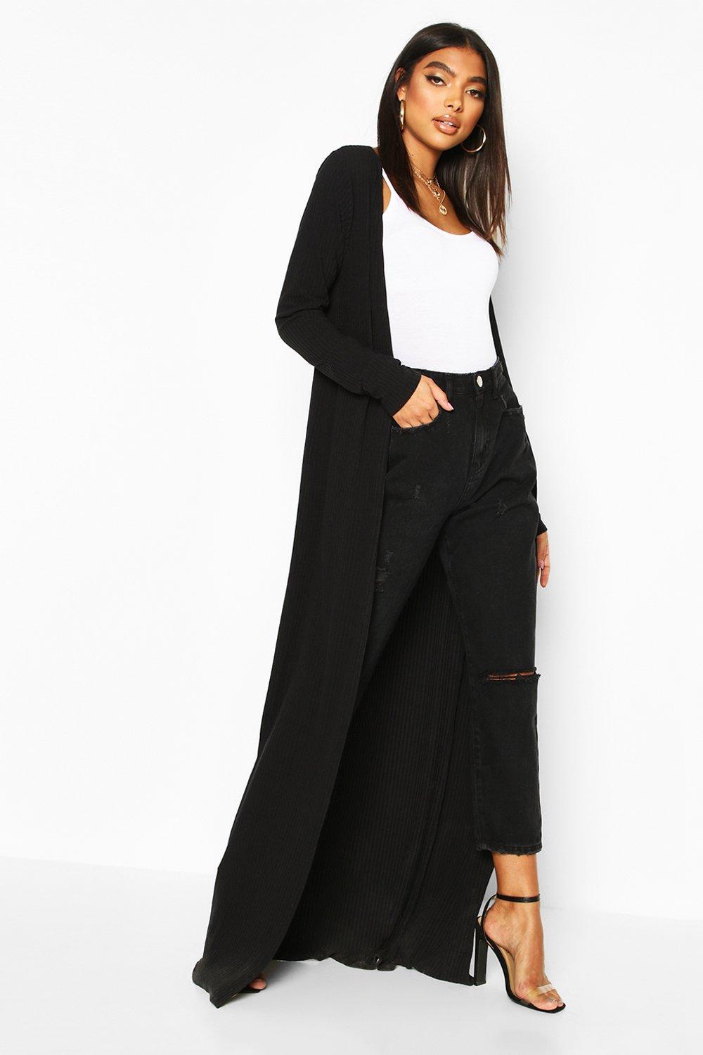 ribbed maxi cardigan