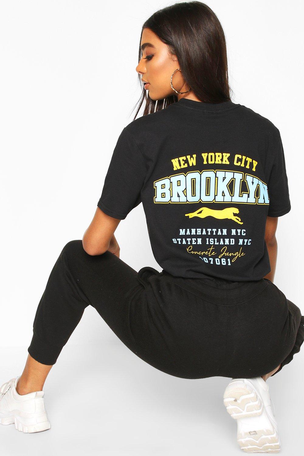 

Tall 'Brooklyn' Back Print T-Shirt, Black