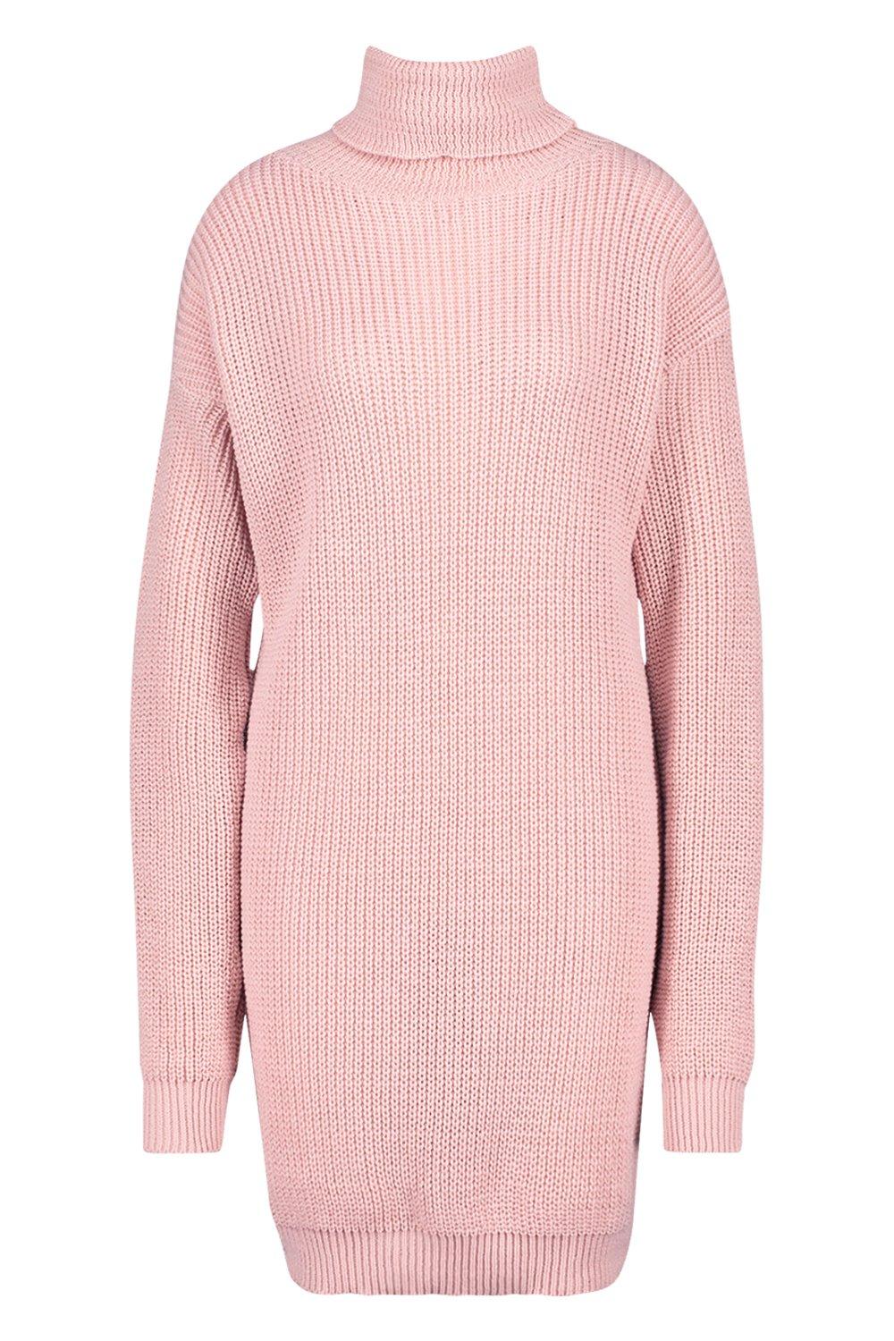 

Tall Roll Neck Jumper Dress, Pastel pink