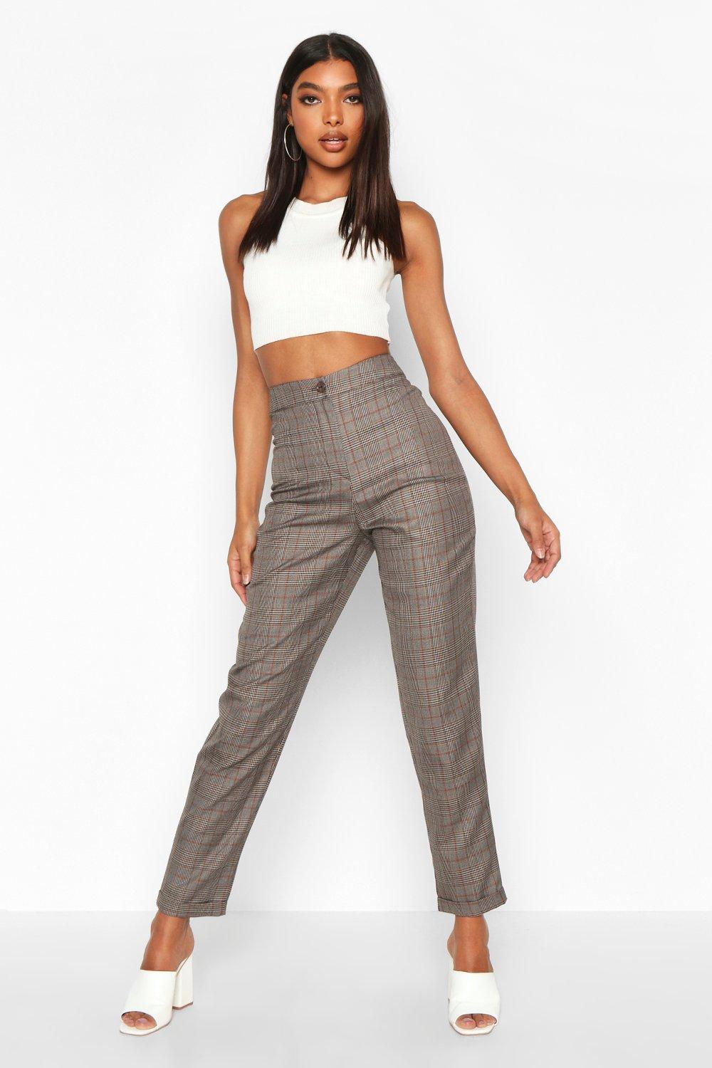 womens grey tapered trousers