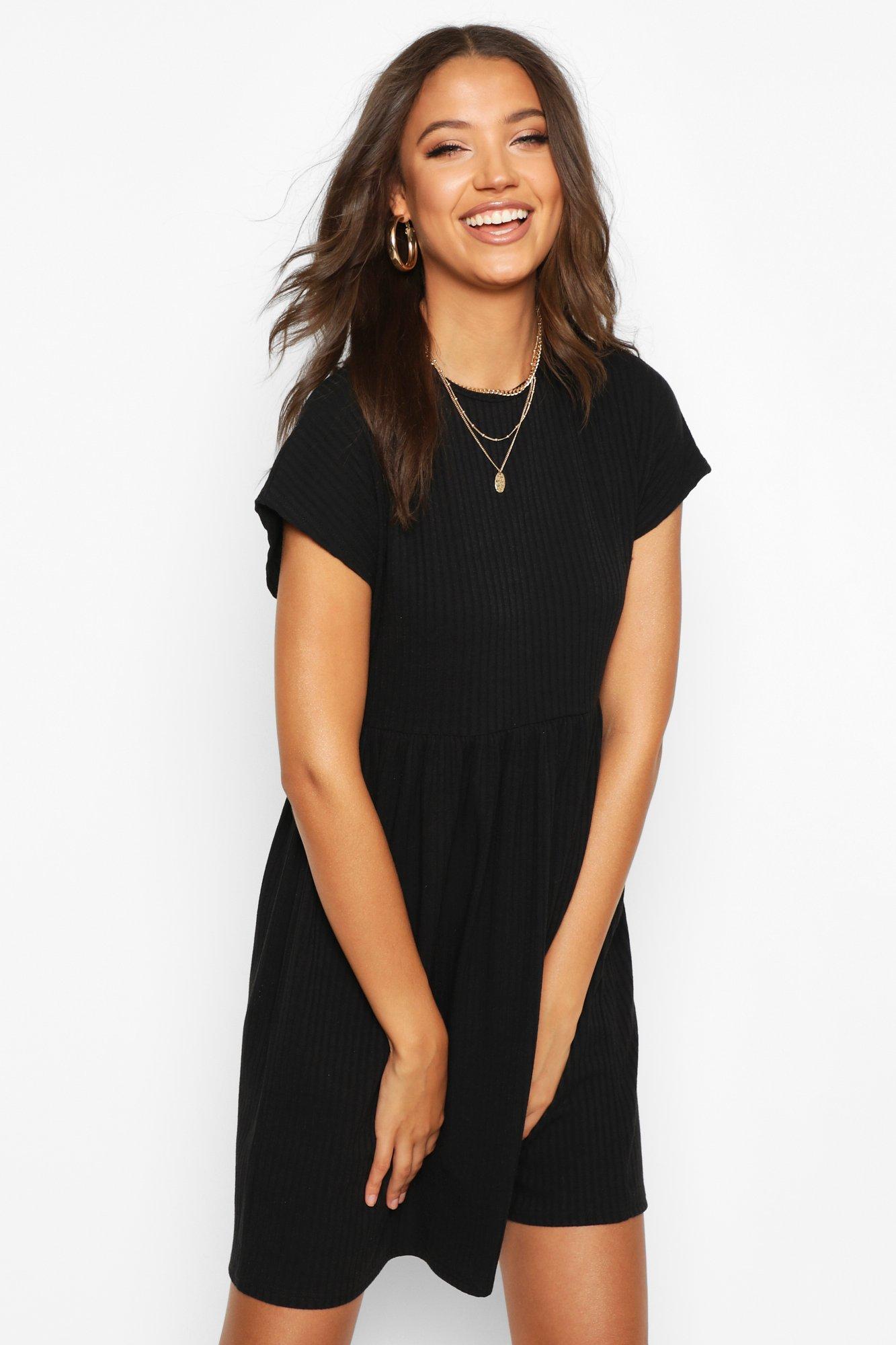 

Tall — Свободное платье в мягкий рубчик, Black