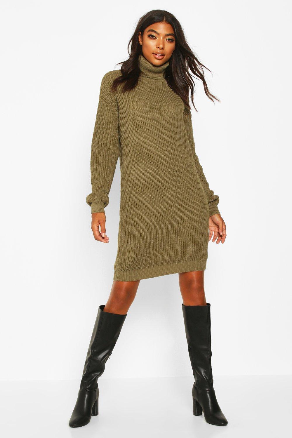 womens khaki jumper dress