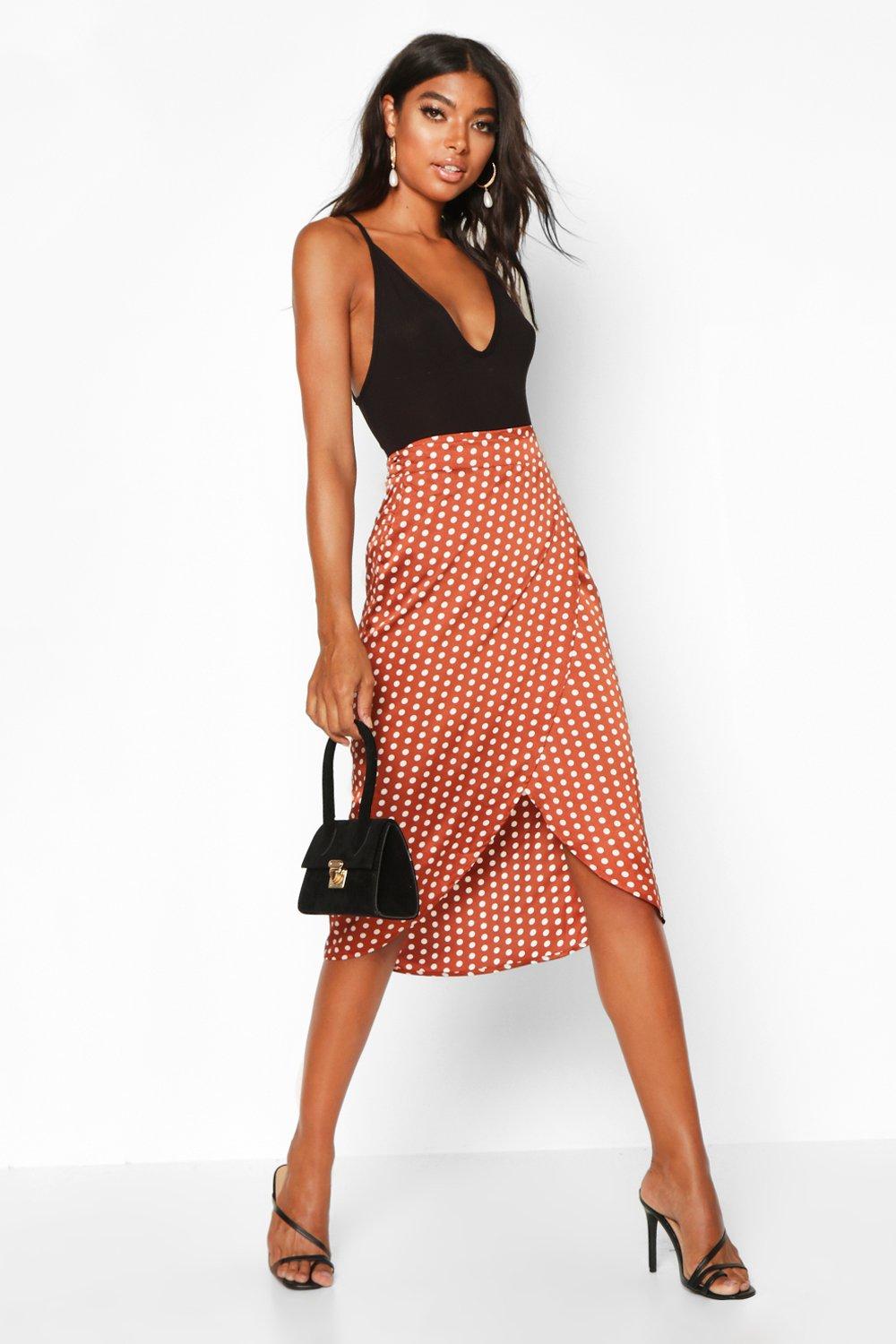 wrap skirt polka dot