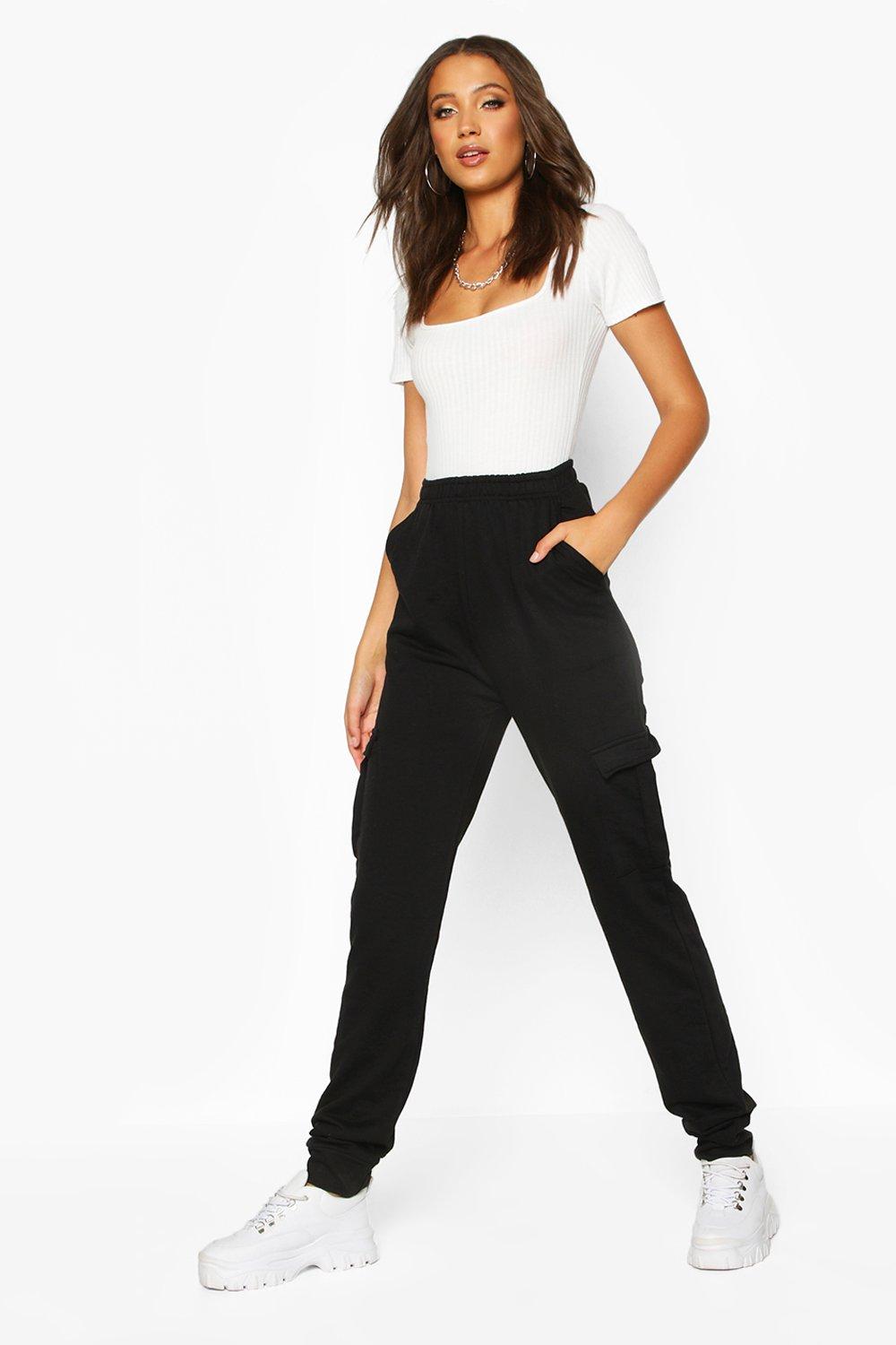 tall black joggers womens