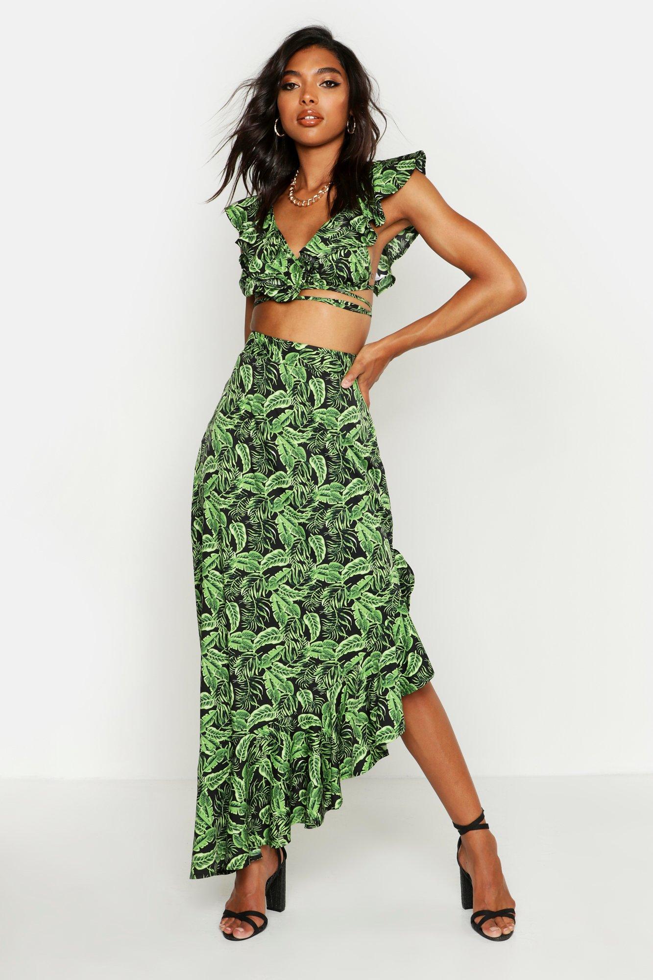 leaf maxi skirt
