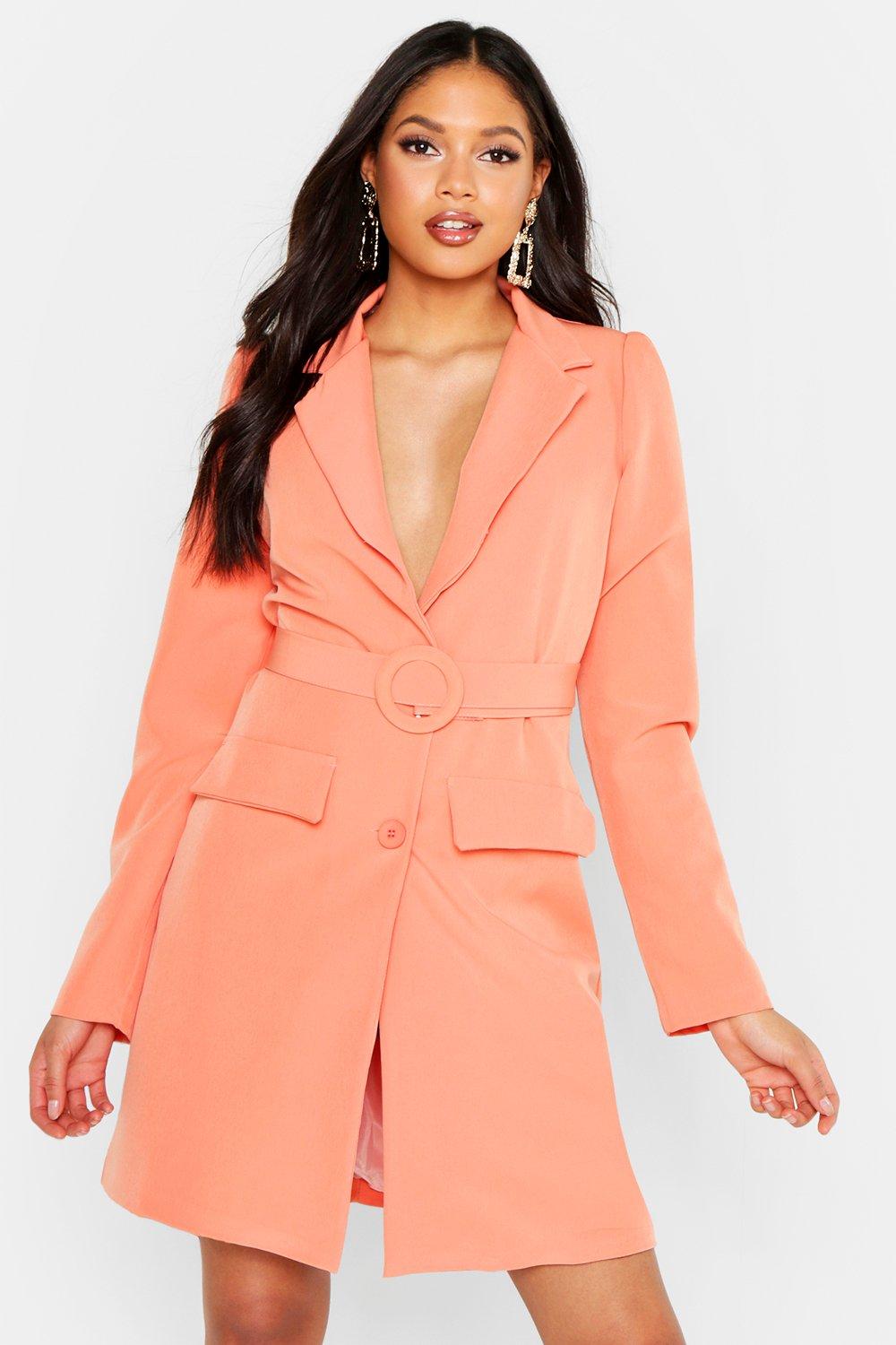 coral blazer dress