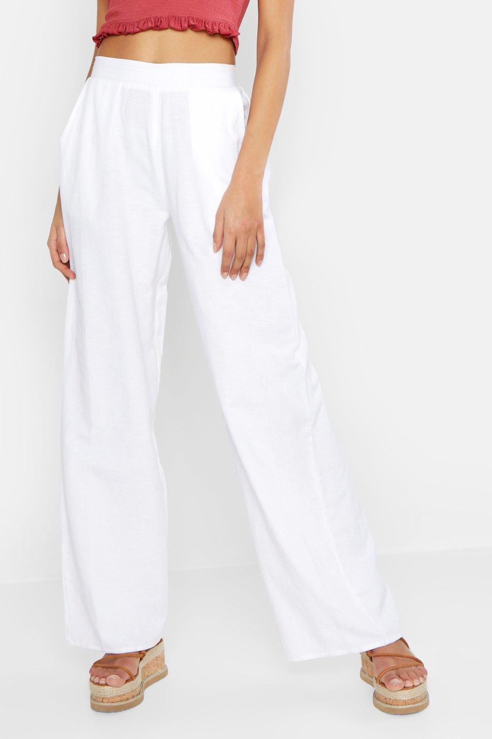 white linen pants