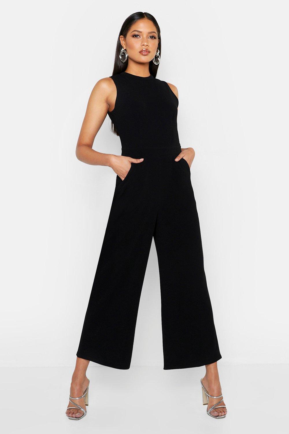 black tailored jumpsuit