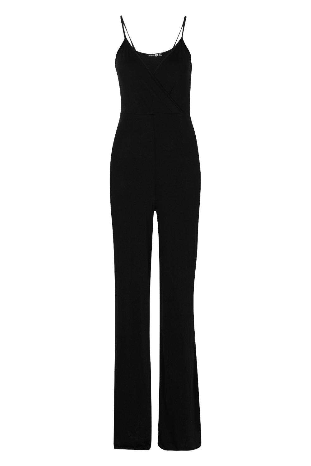 

Tall — Тонкий комбинезон с кюлотами с запахом, Black