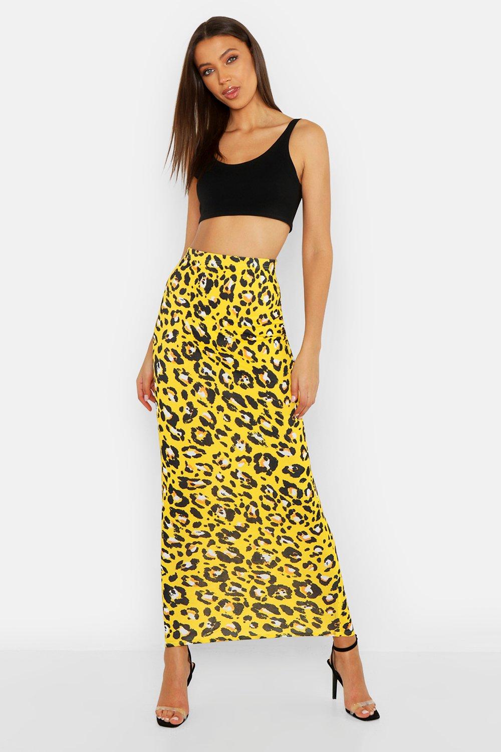 maxi animal print skirt