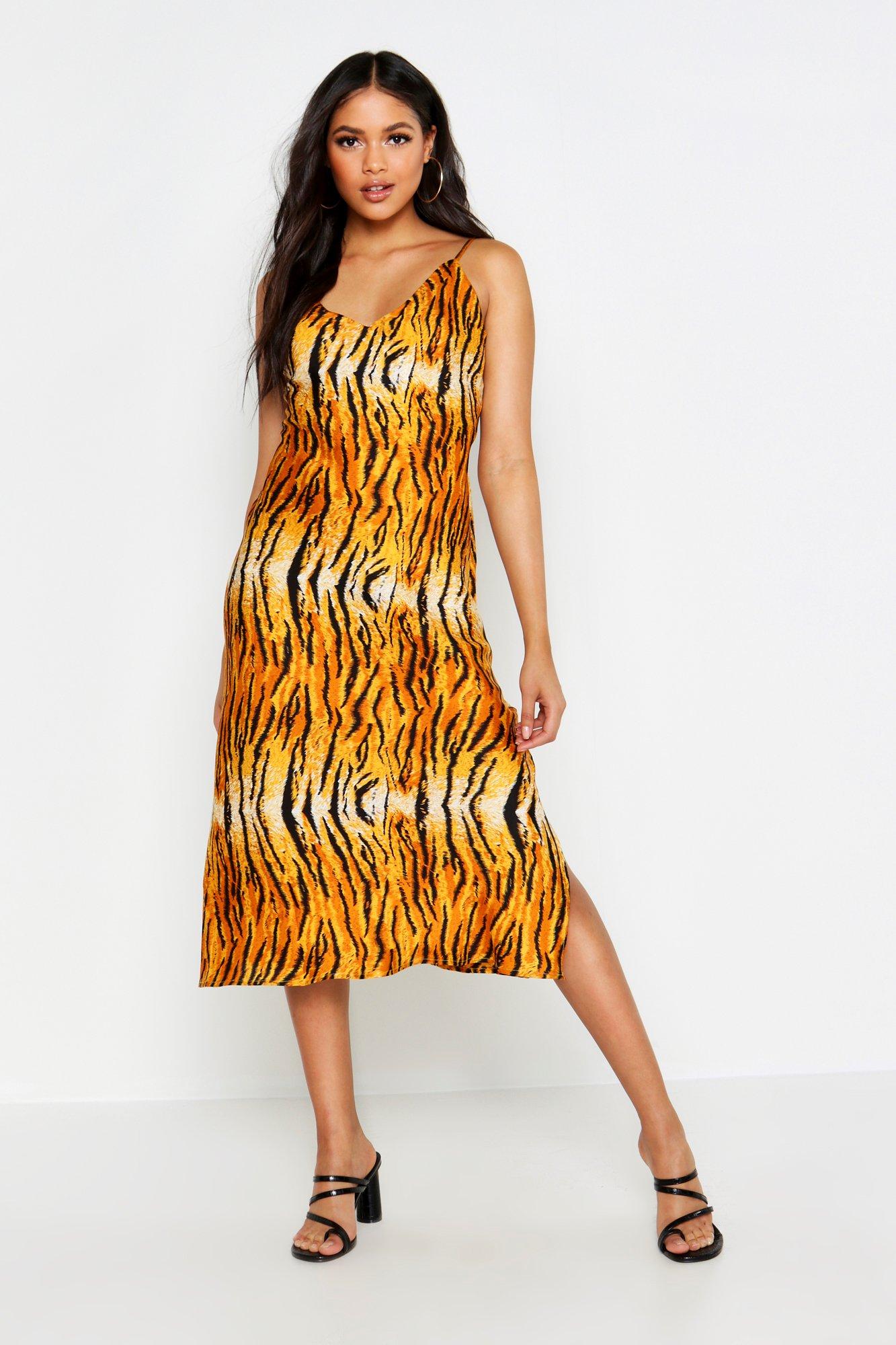 boohoo tiger print dress