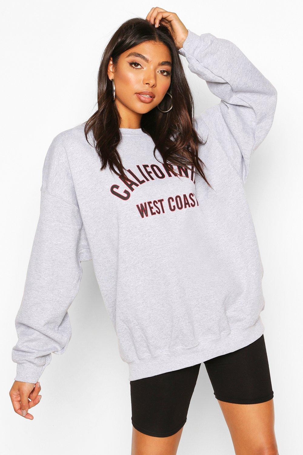 Tall California West Coast Slogan Sweat | boohoo Australia