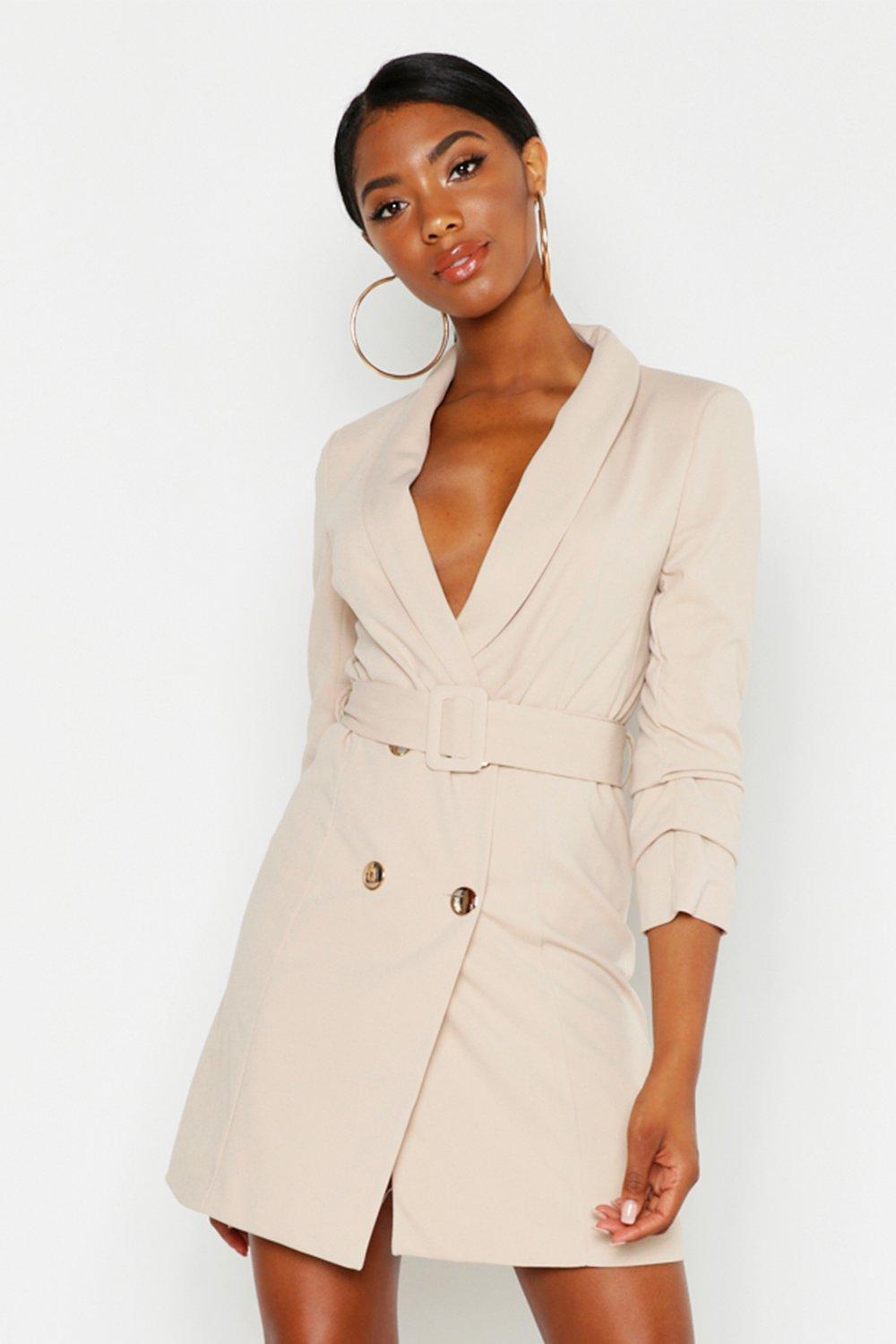 belted blazer dress