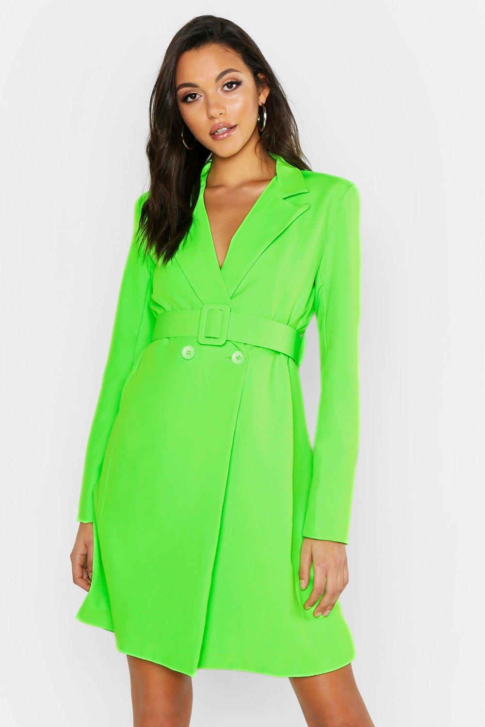 neon green blazer dress