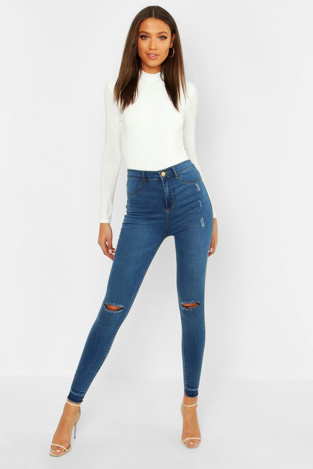 mid blue jeggings