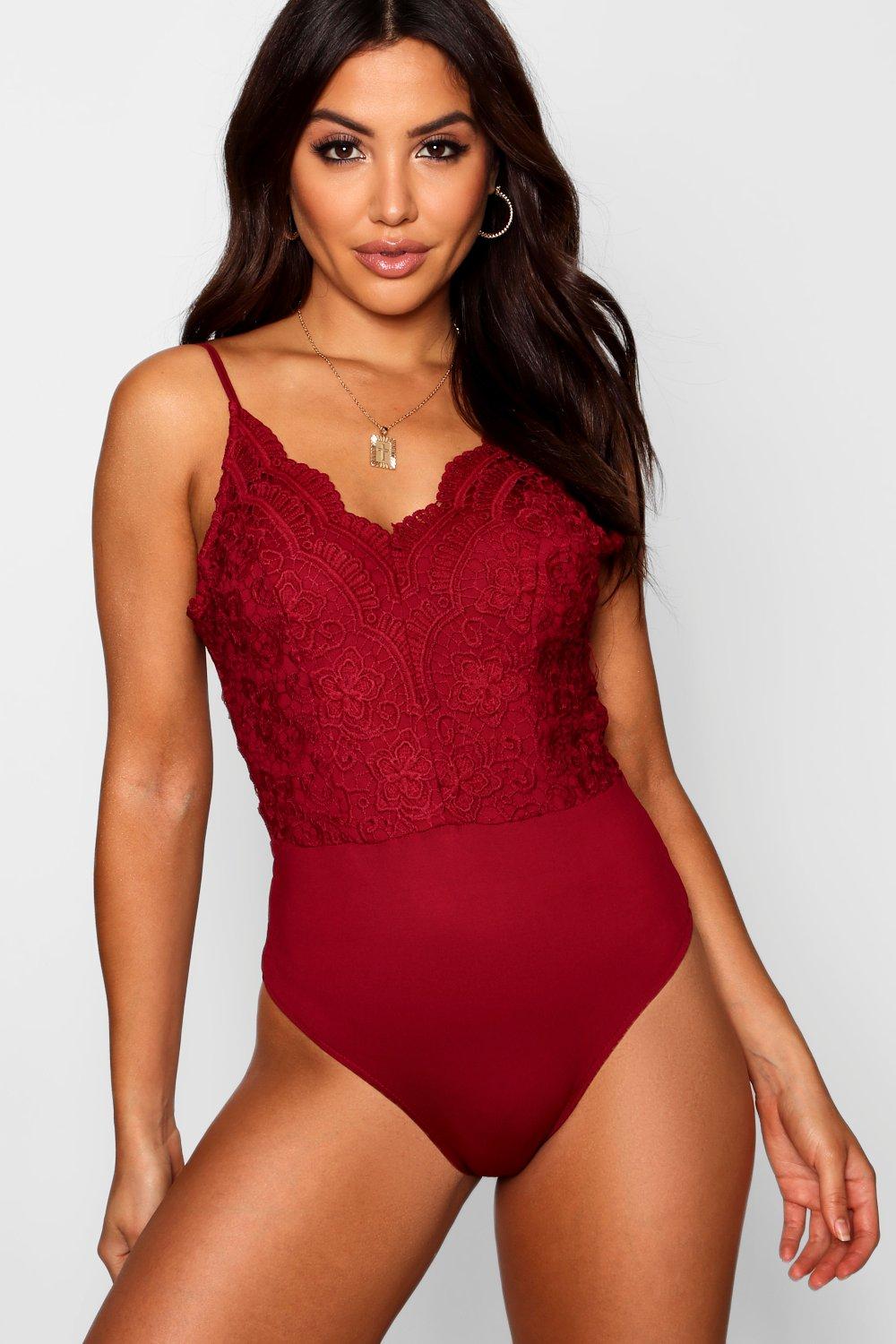 boohoo premium lace bodysuit