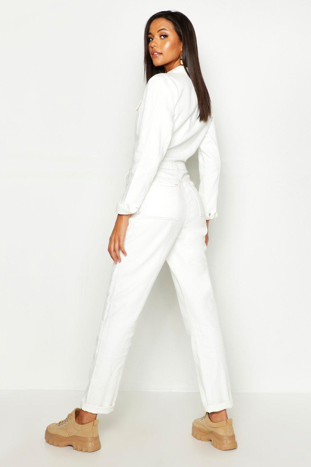 tall denim boiler suit