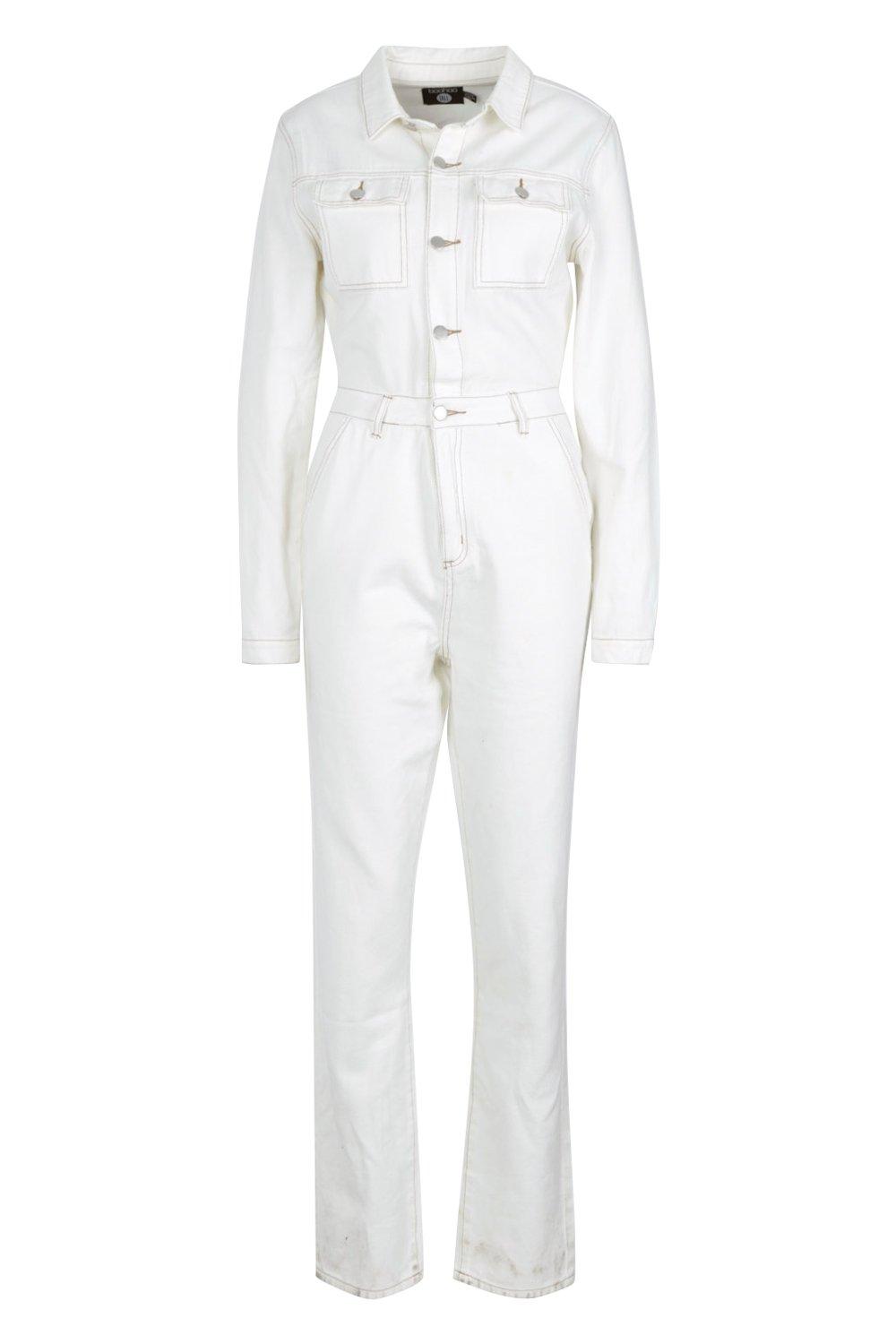 tall denim boiler suit