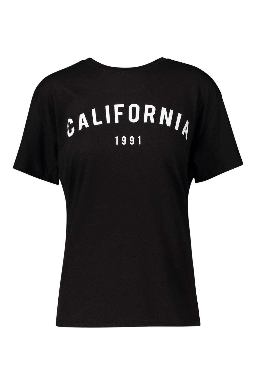 

Tall - California 1991 Футболка Slogan, Black