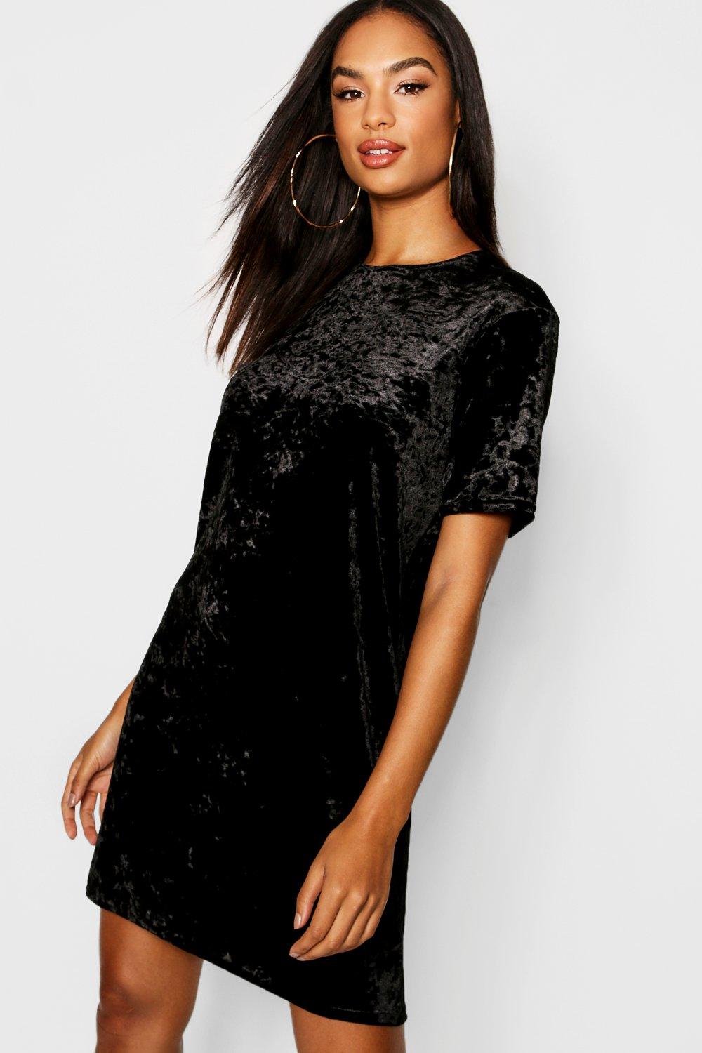 crushed velvet t shirt dress