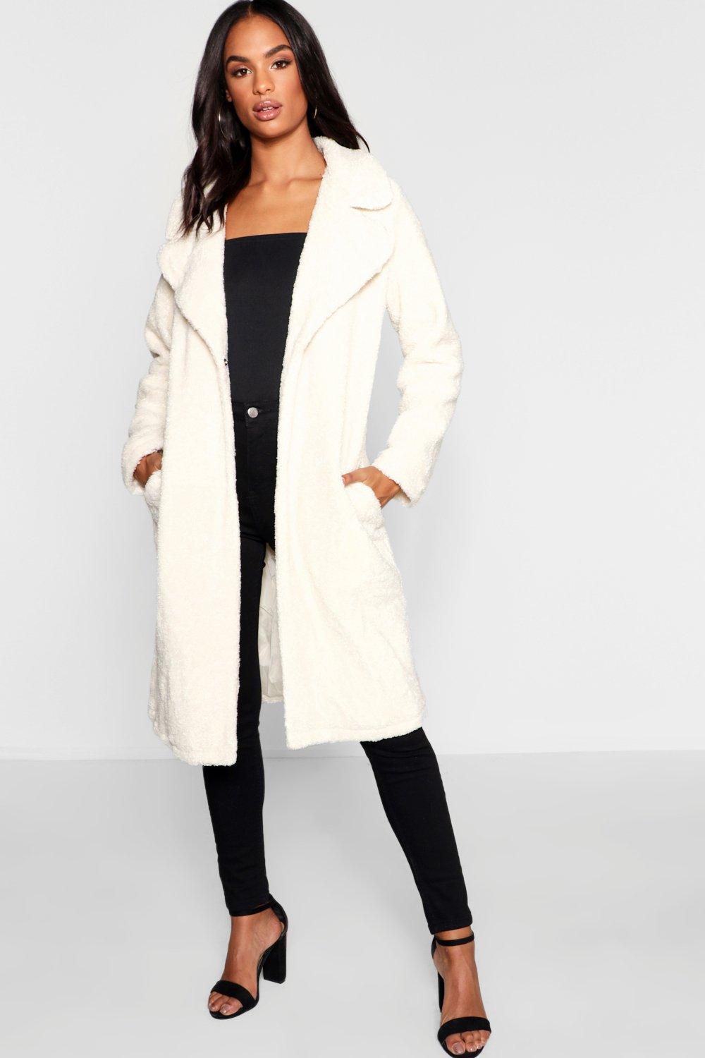 white teddy coat