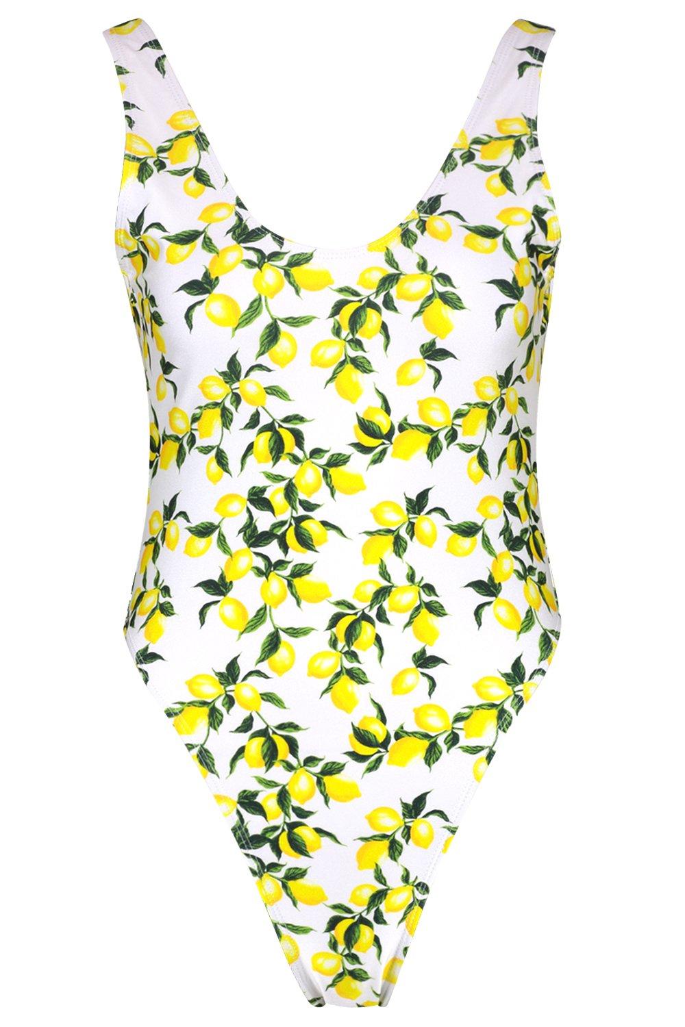 lemon print swimwear