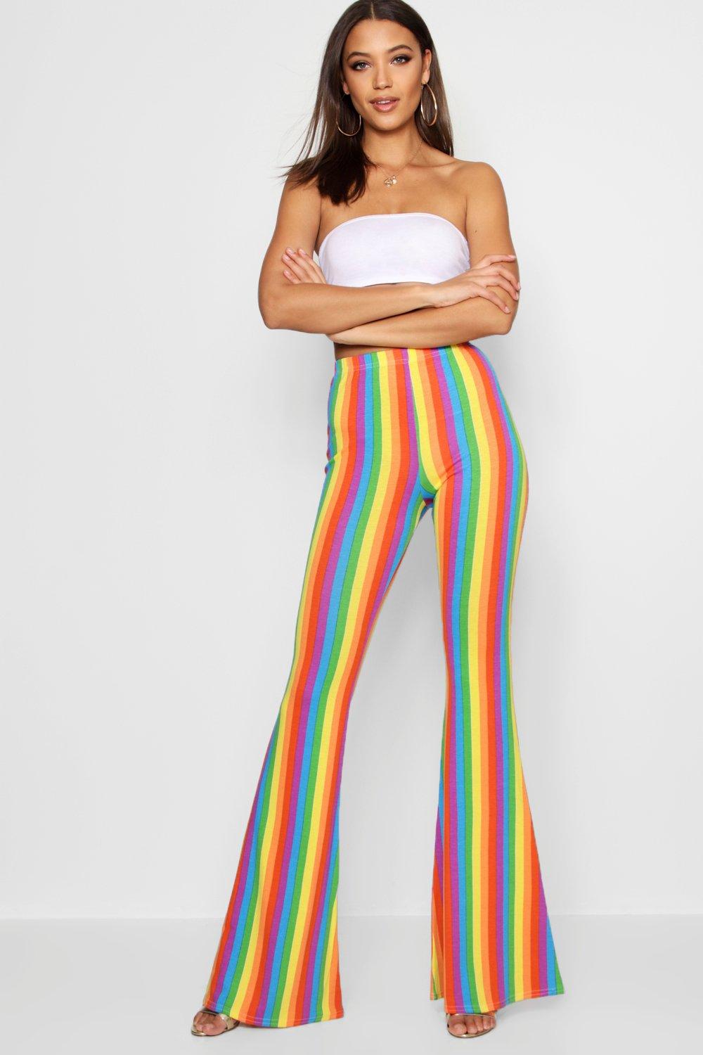rainbow flared trousers