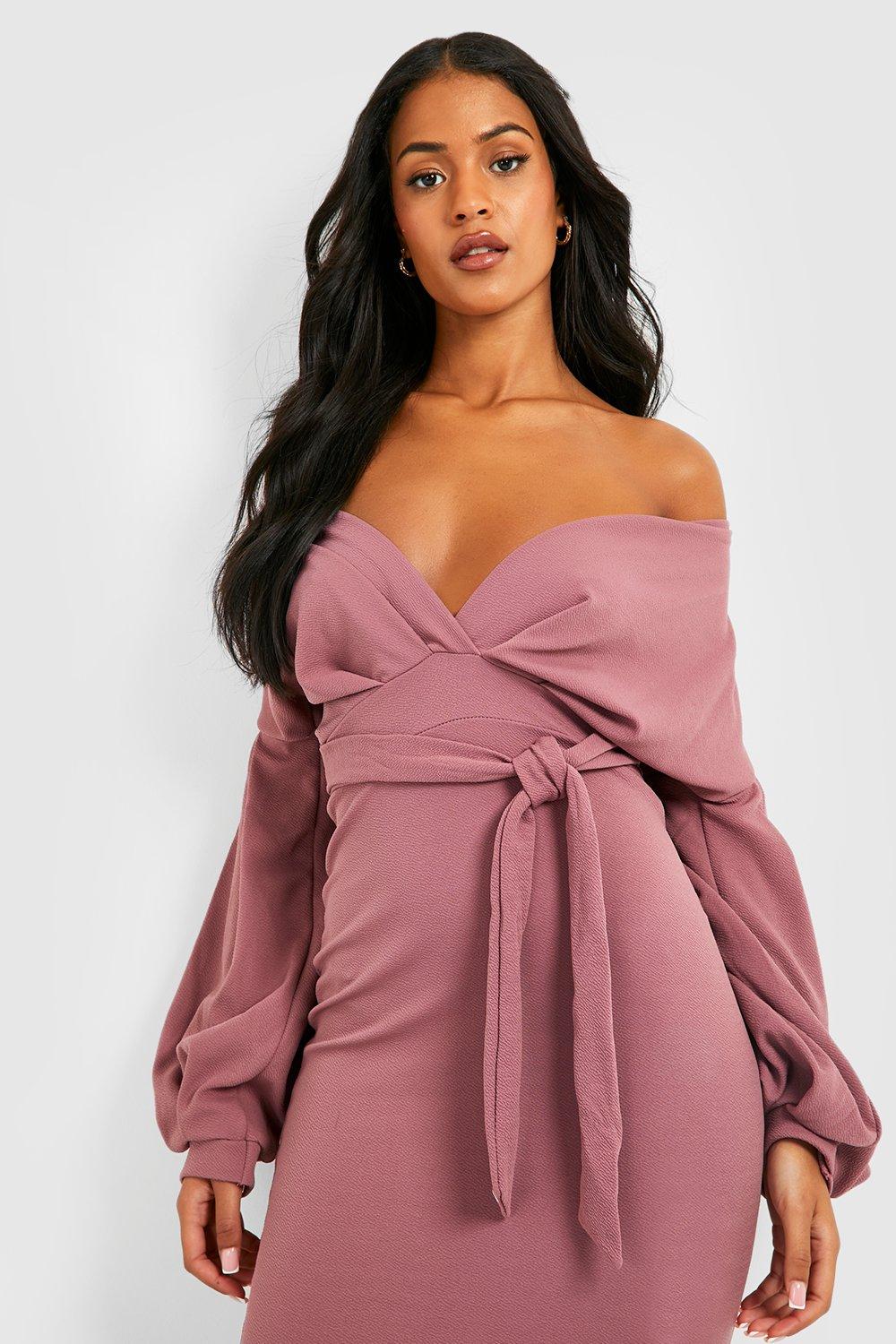 Bodycon midi off wrap dress tall shoulder the kingdom rainbow trends