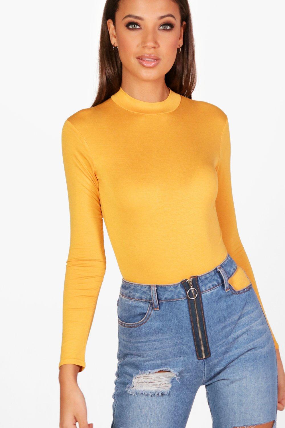 yellow long sleeve bodysuit