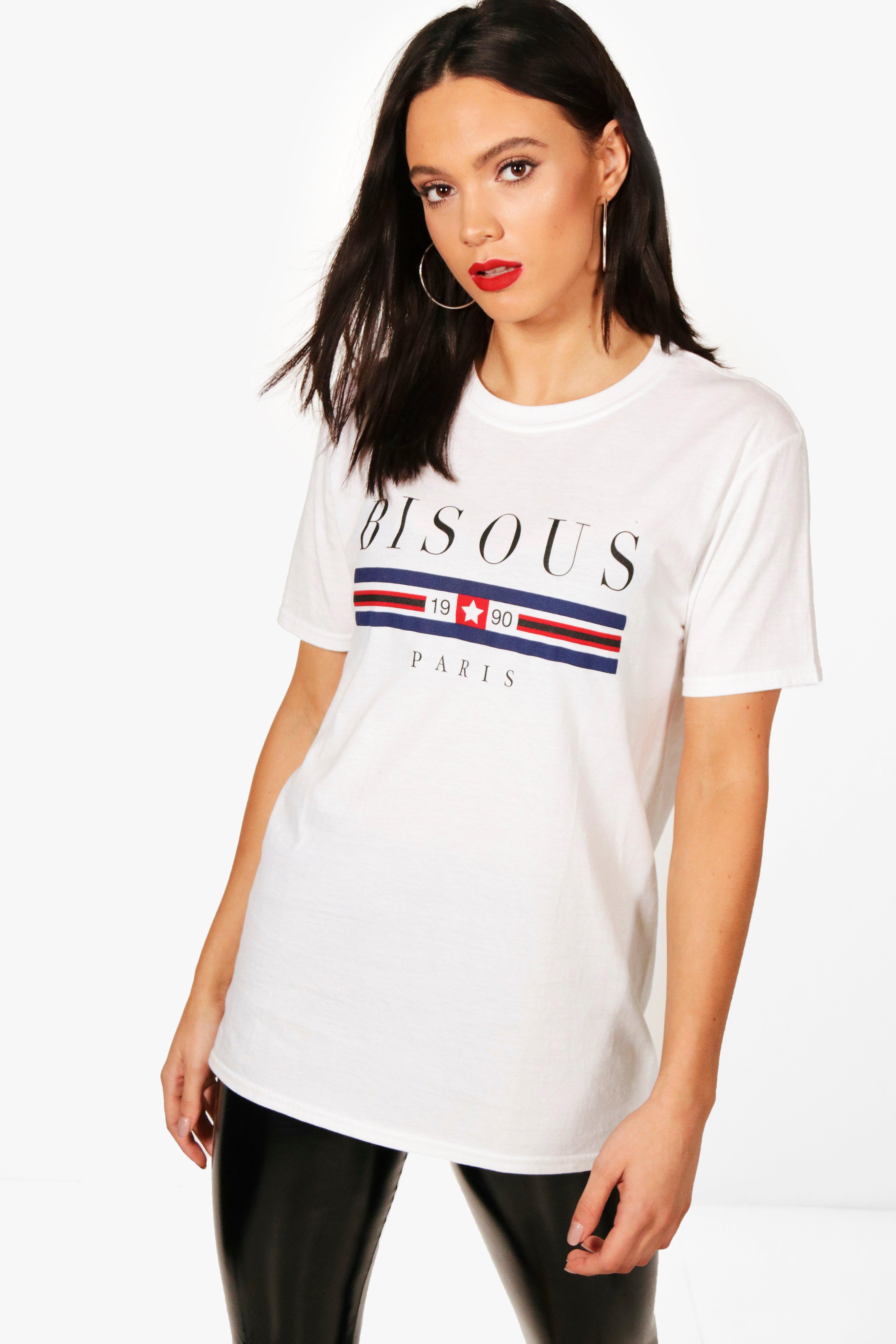Tall Becca Bisous Paris French Slogan | Boohoo