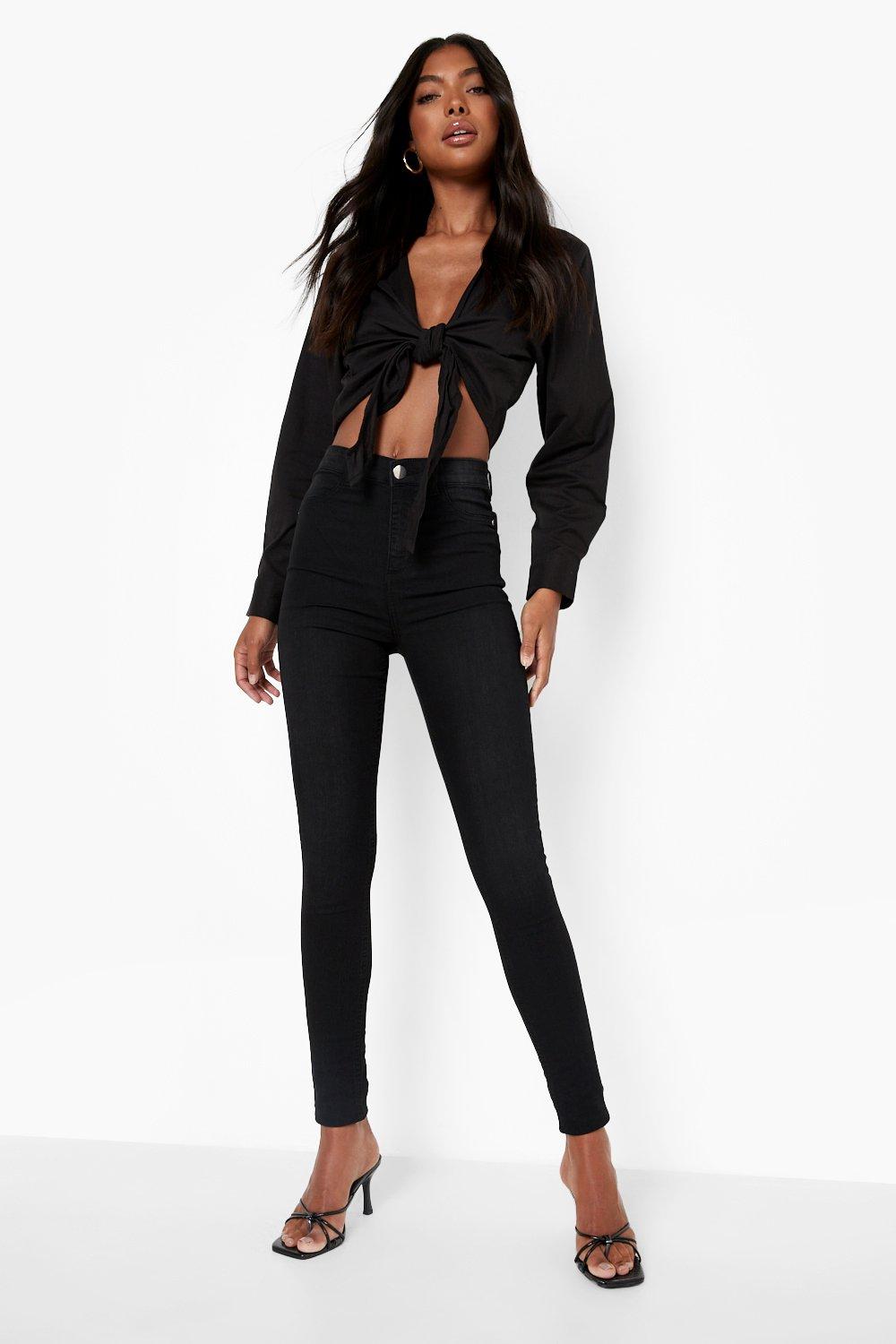 black denim jeggings