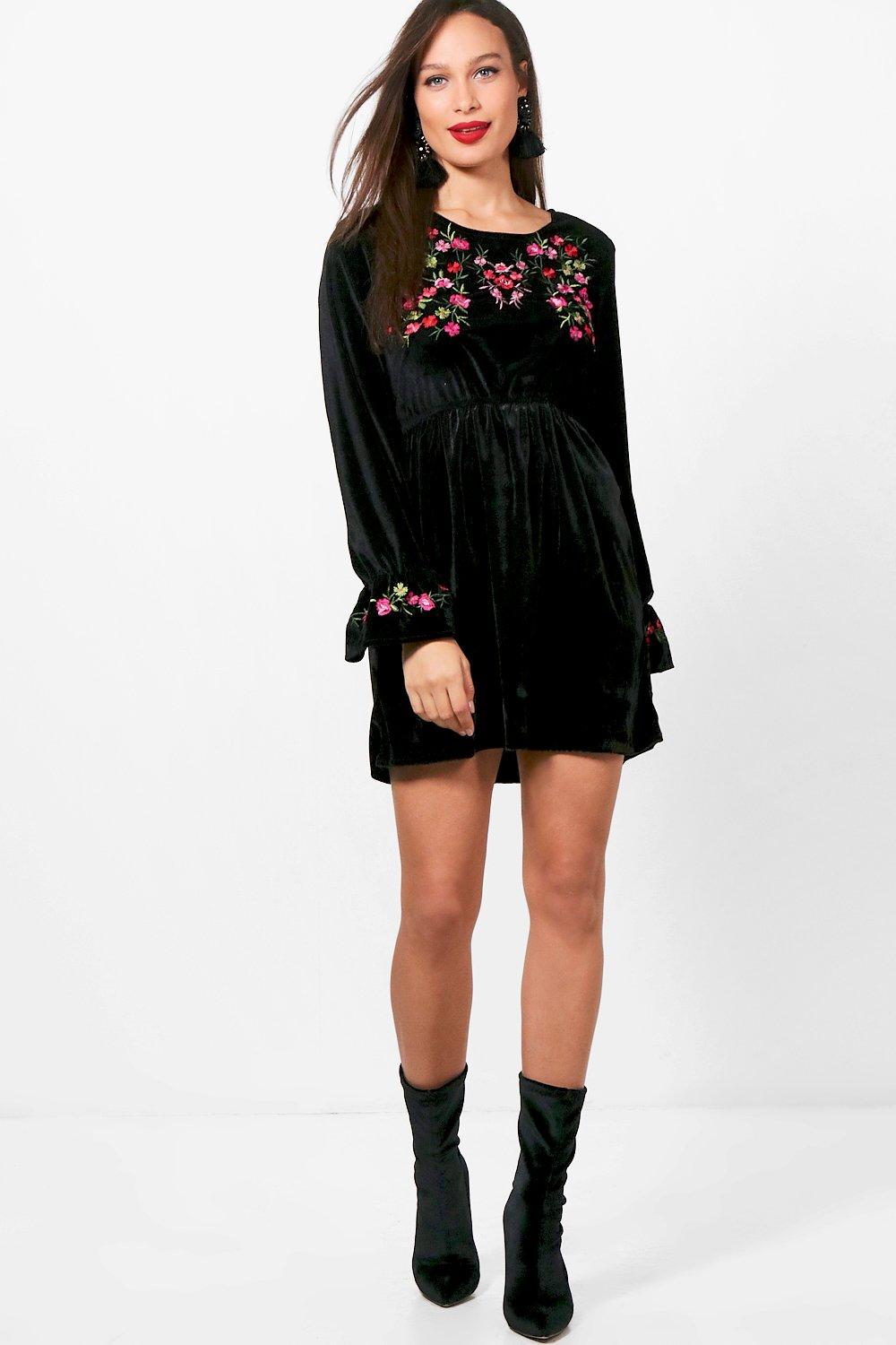 velvet smock dress