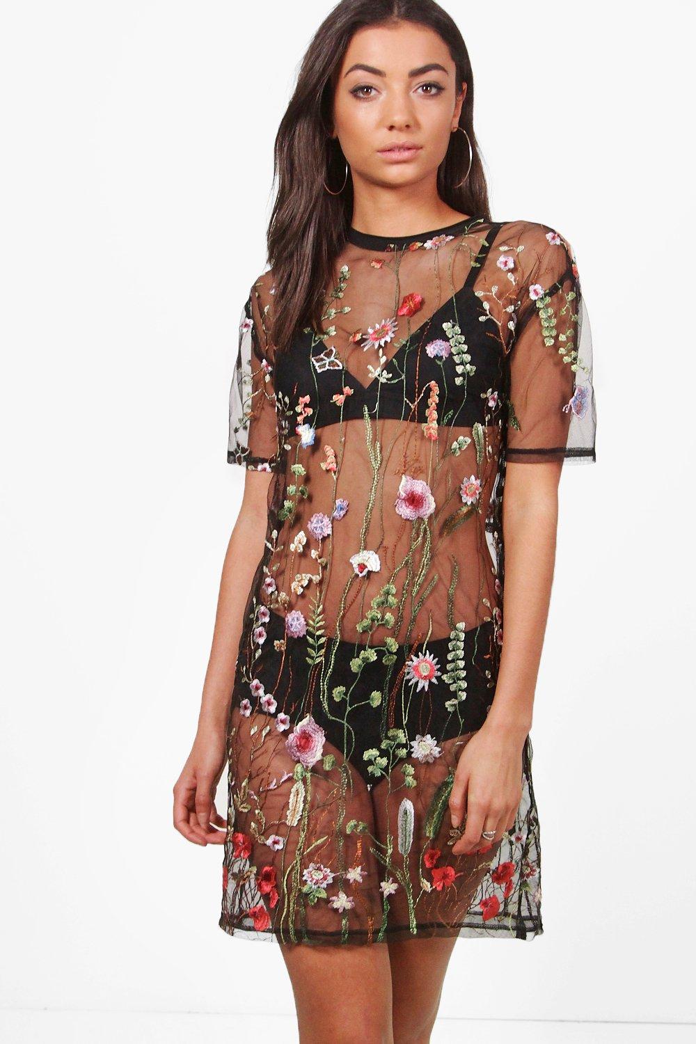 boohoo sheer dress
