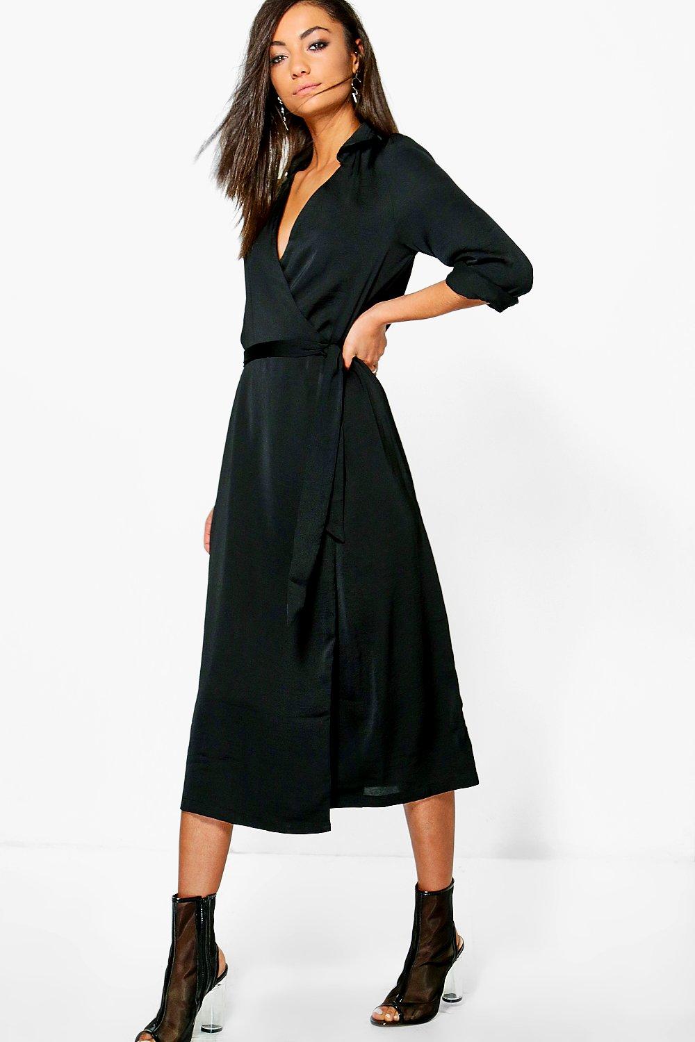 boohoo wrap around dress