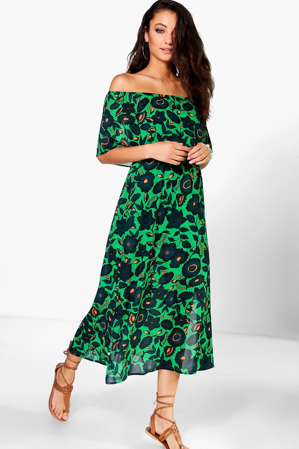 boohoo green maxi dress