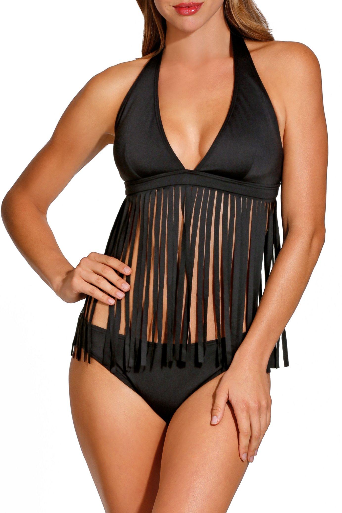 fringe halter bikini