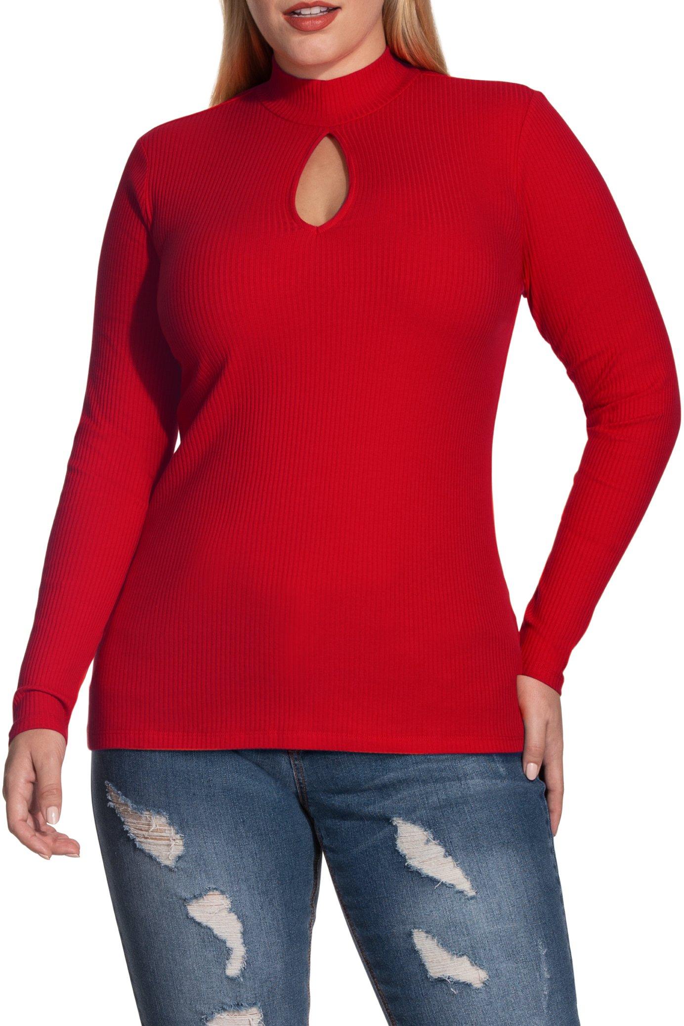 mock neck keyhole top
