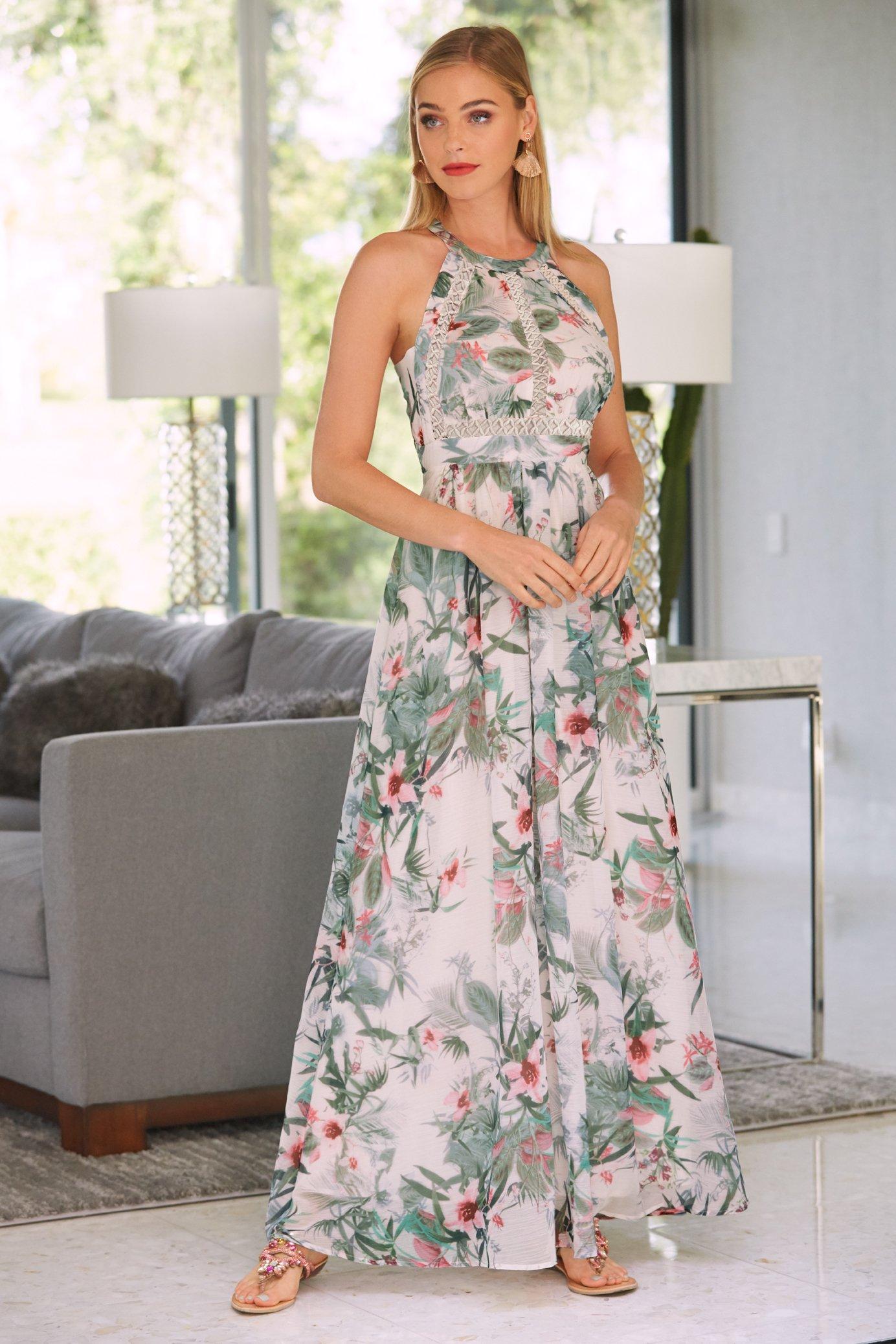high neck summer maxi dress