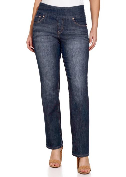 Jag Jeans Womens Peri Straight Pull on Ankle W/Embellishment