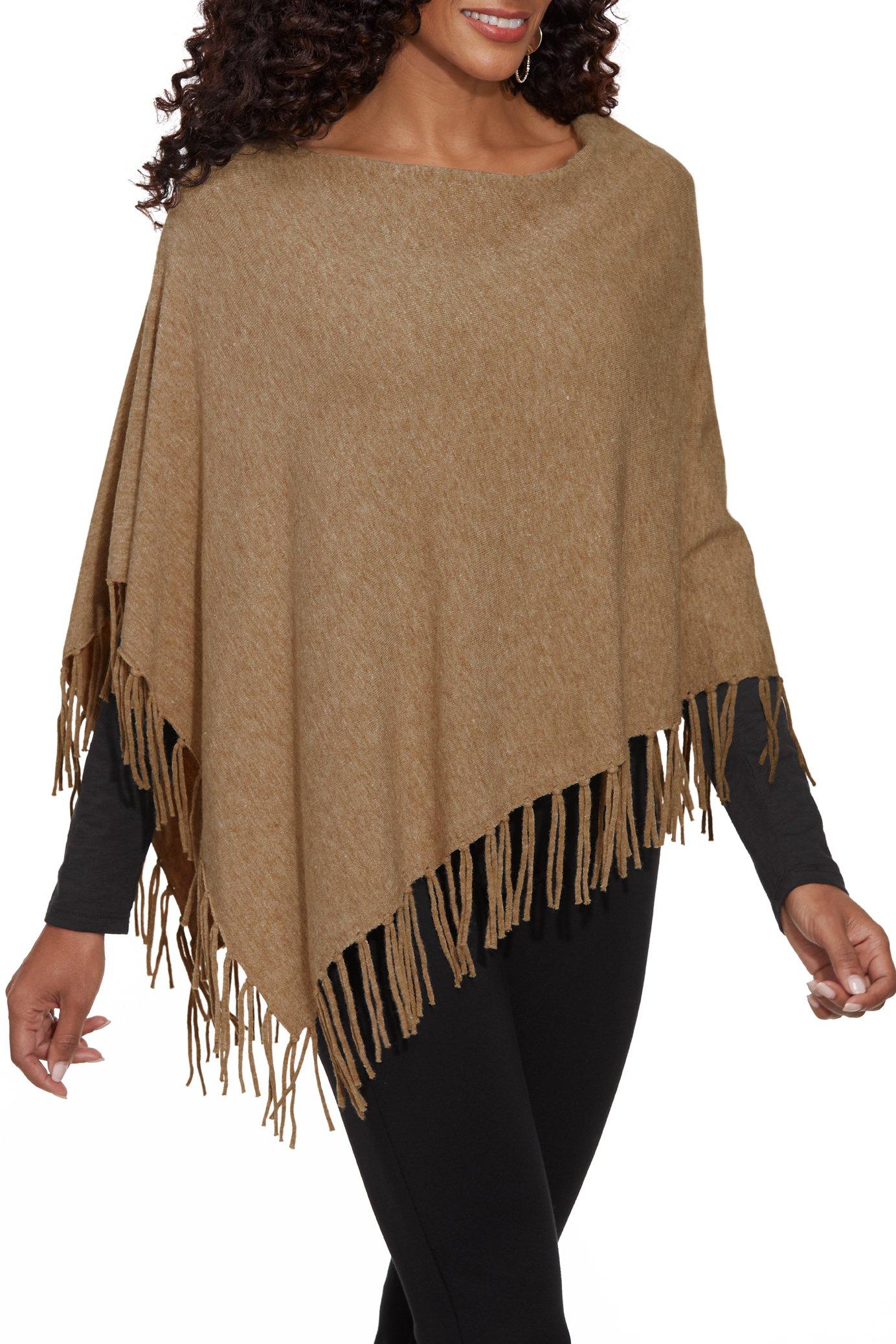 fringe poncho sweater