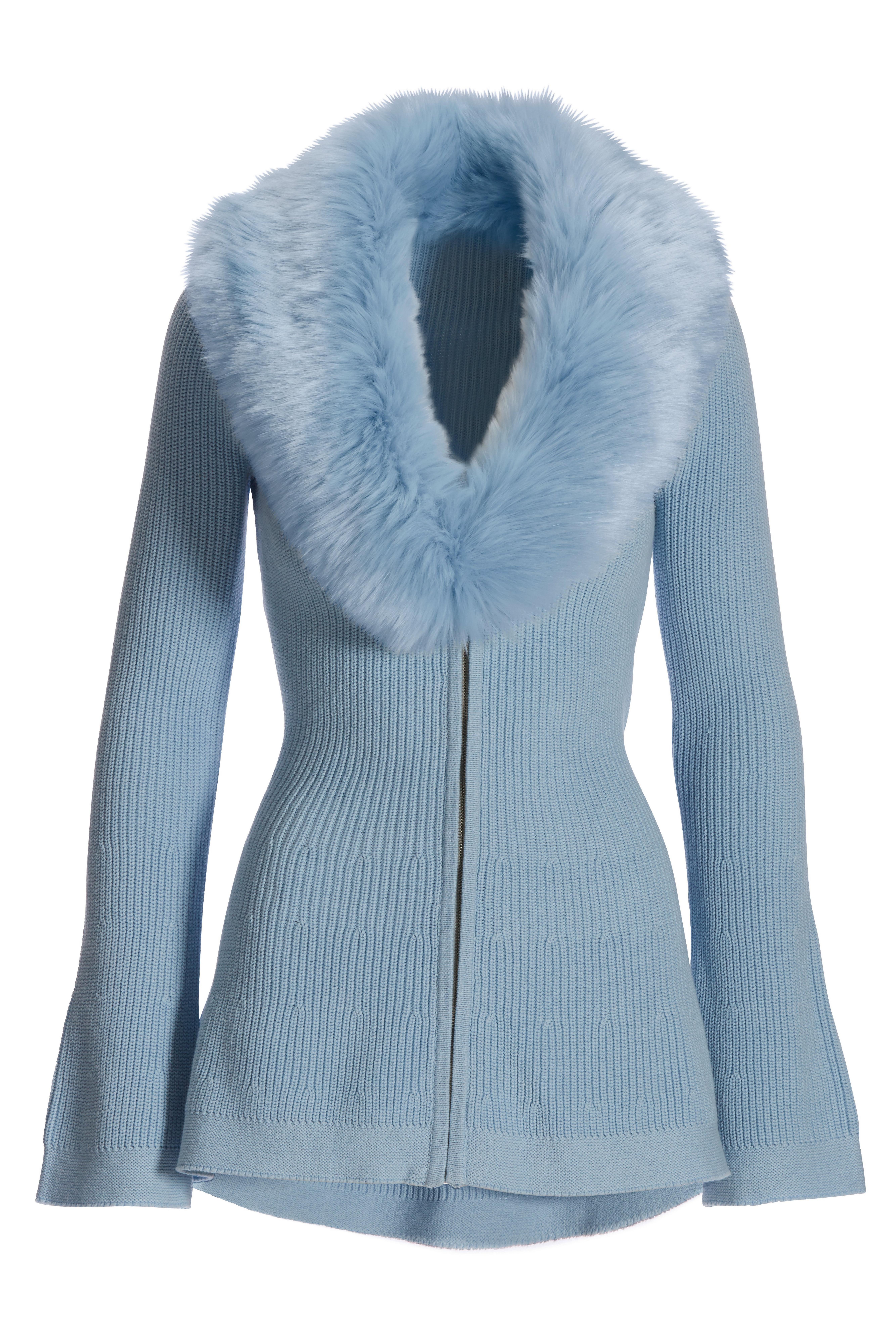fur trimmed sweater