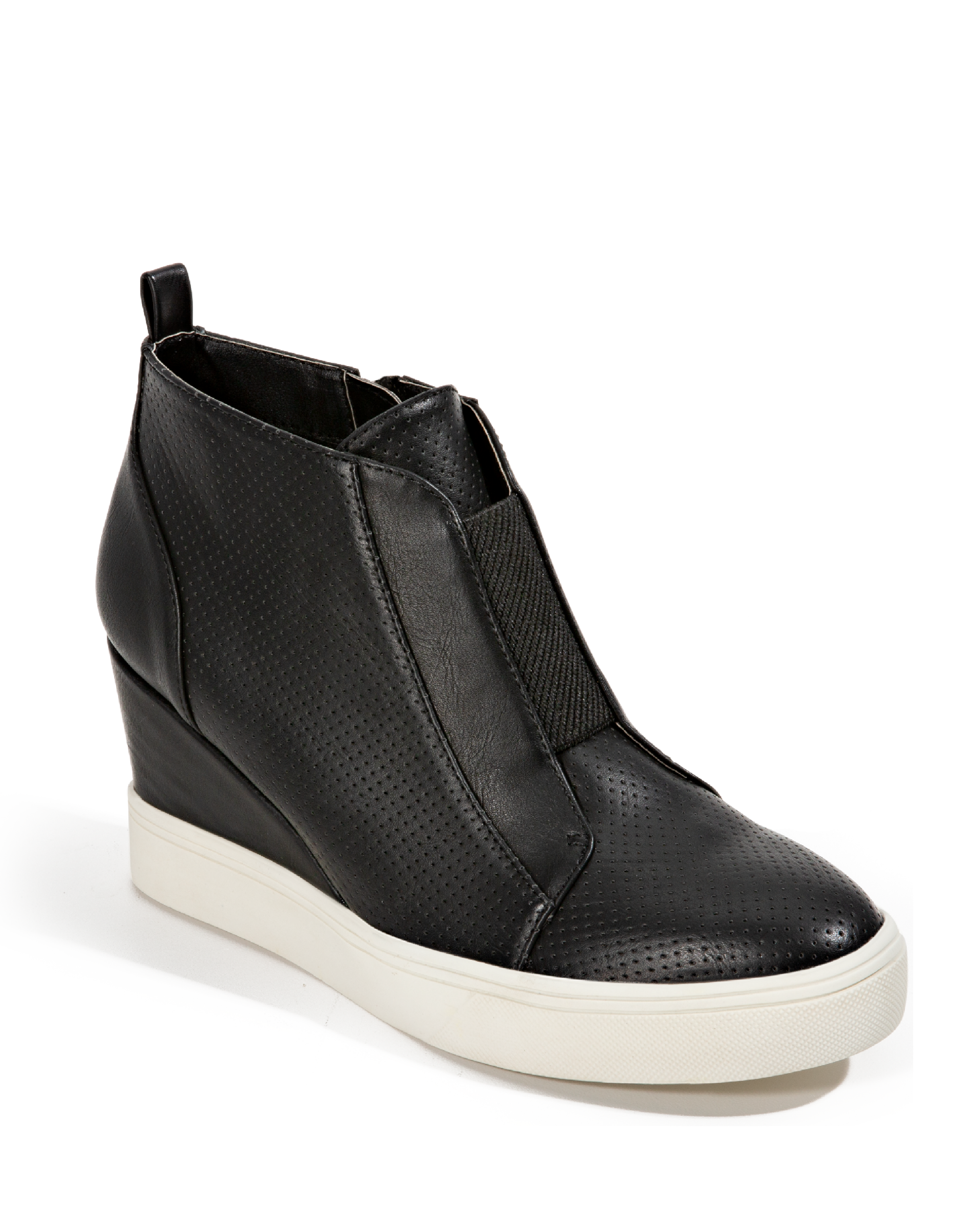 letter slip on wedge sneakers