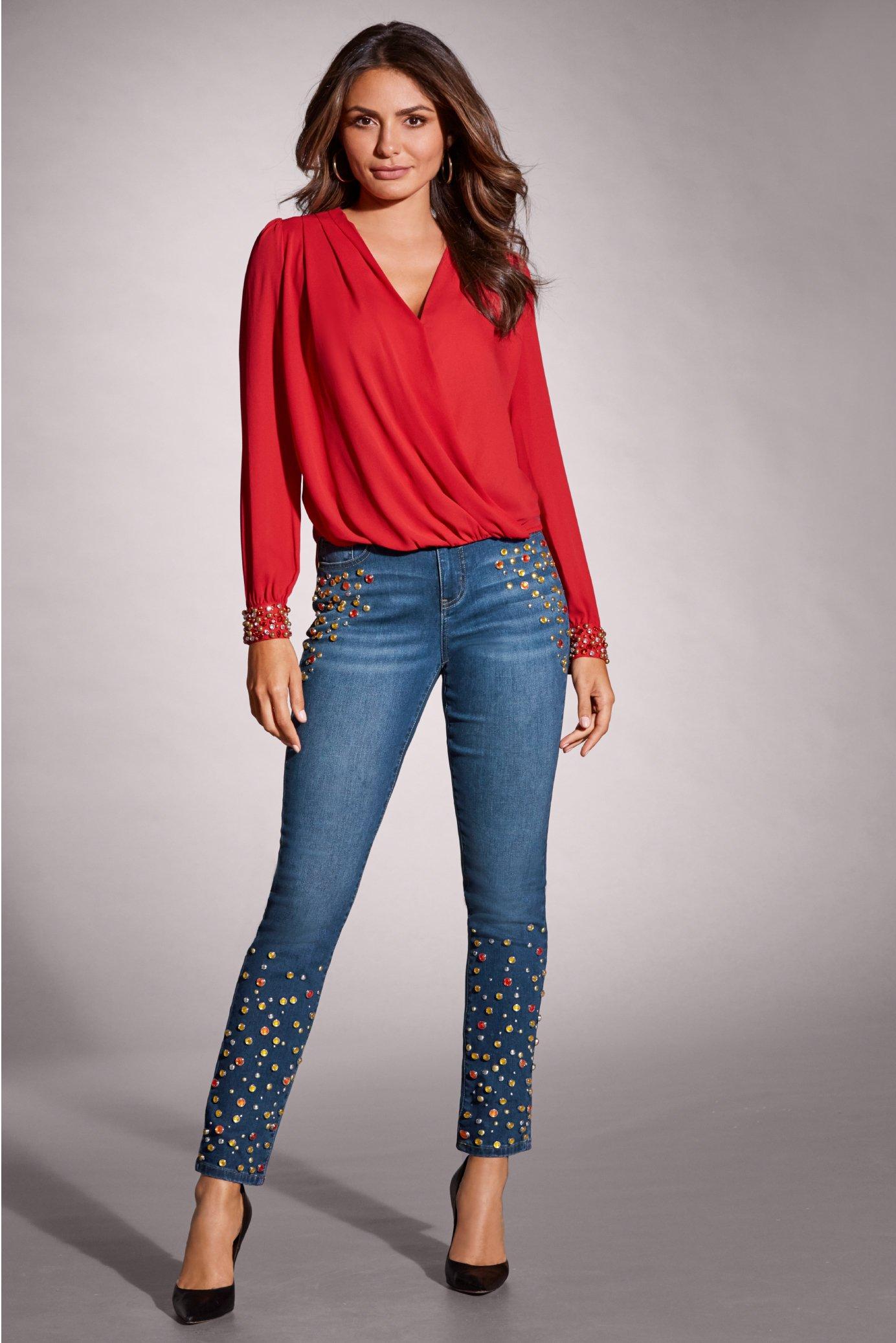 jewel embellished jeans