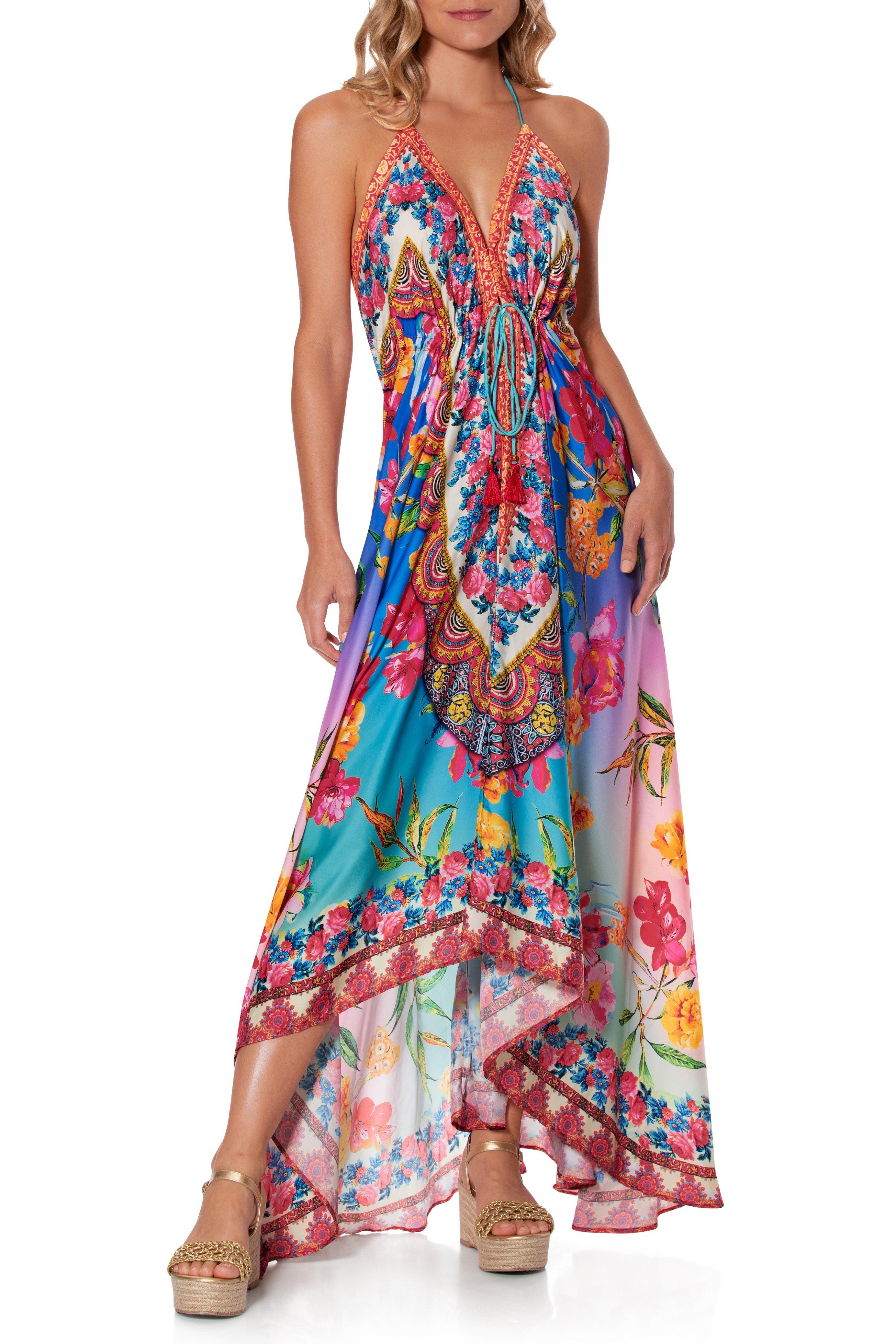 bright print maxi dress