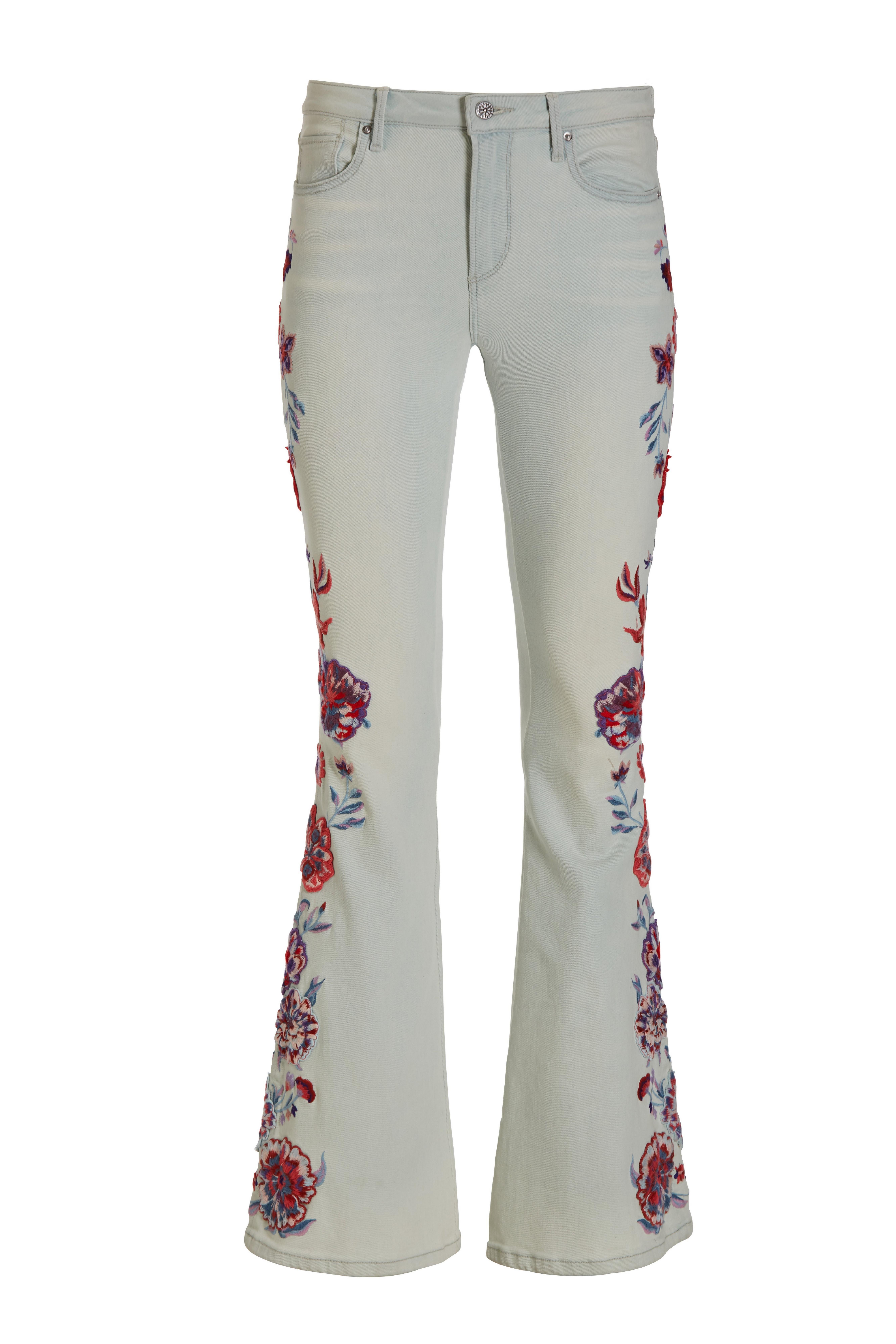 embroidered flare jeans