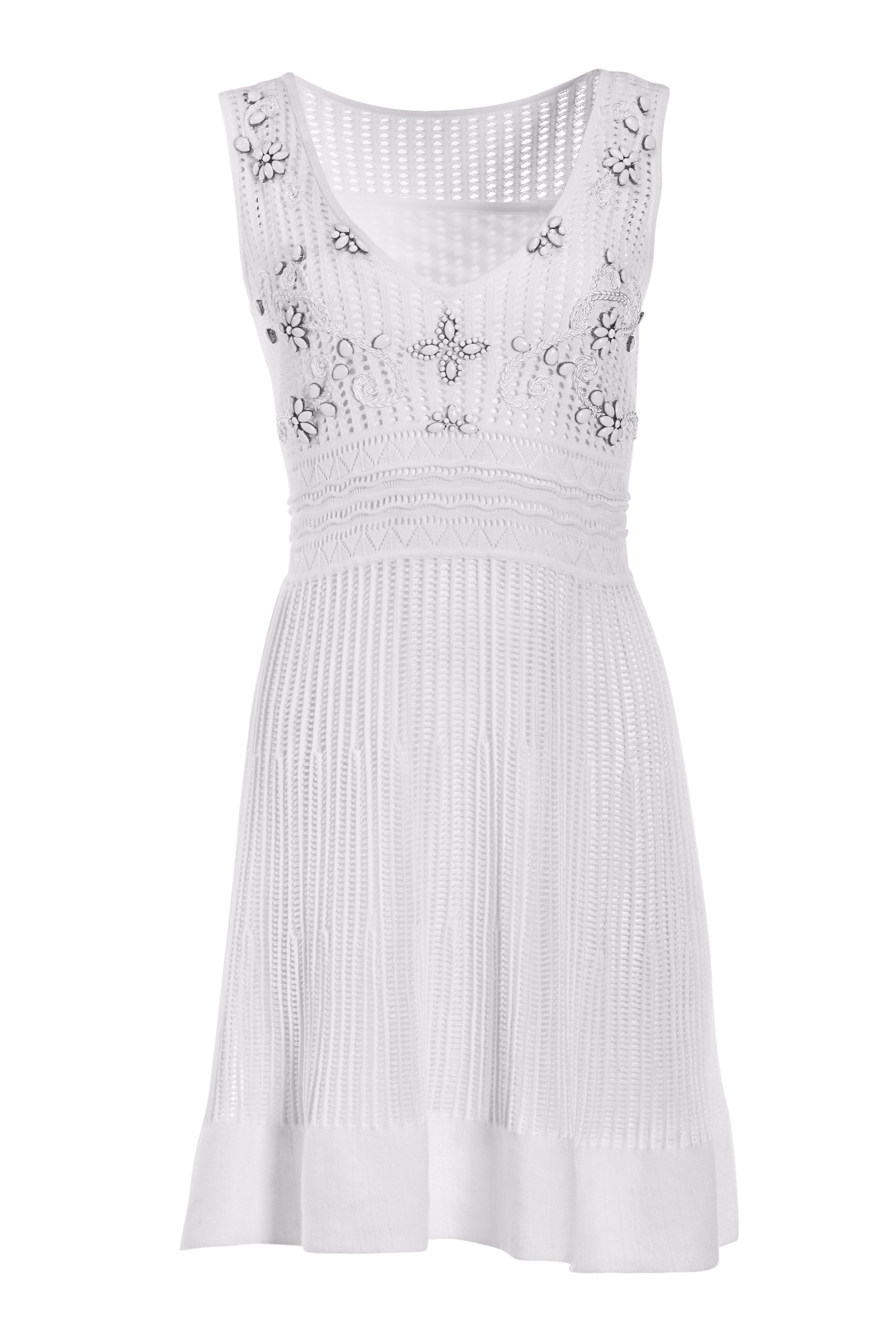 white v neck sweater dress