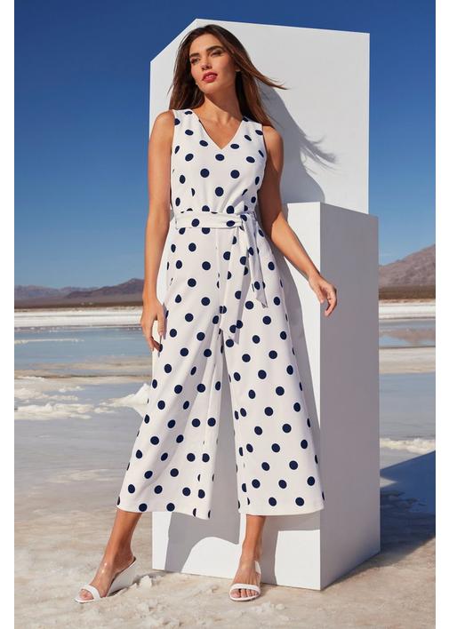 Polka Dot Tie Jumpsuit Boston Proper